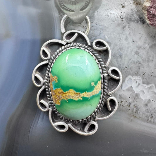 Sterling Silver Southwestern Style High Grade Sierra Bella Turquoise Pendant For Women