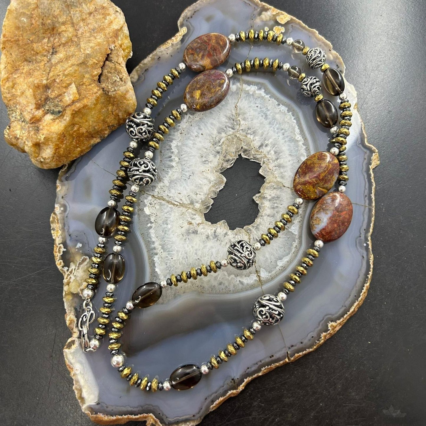 Carolyn Pollack Southwestern Style Sterling Silver Earth Tone Multi Gemstone Necklace For Women