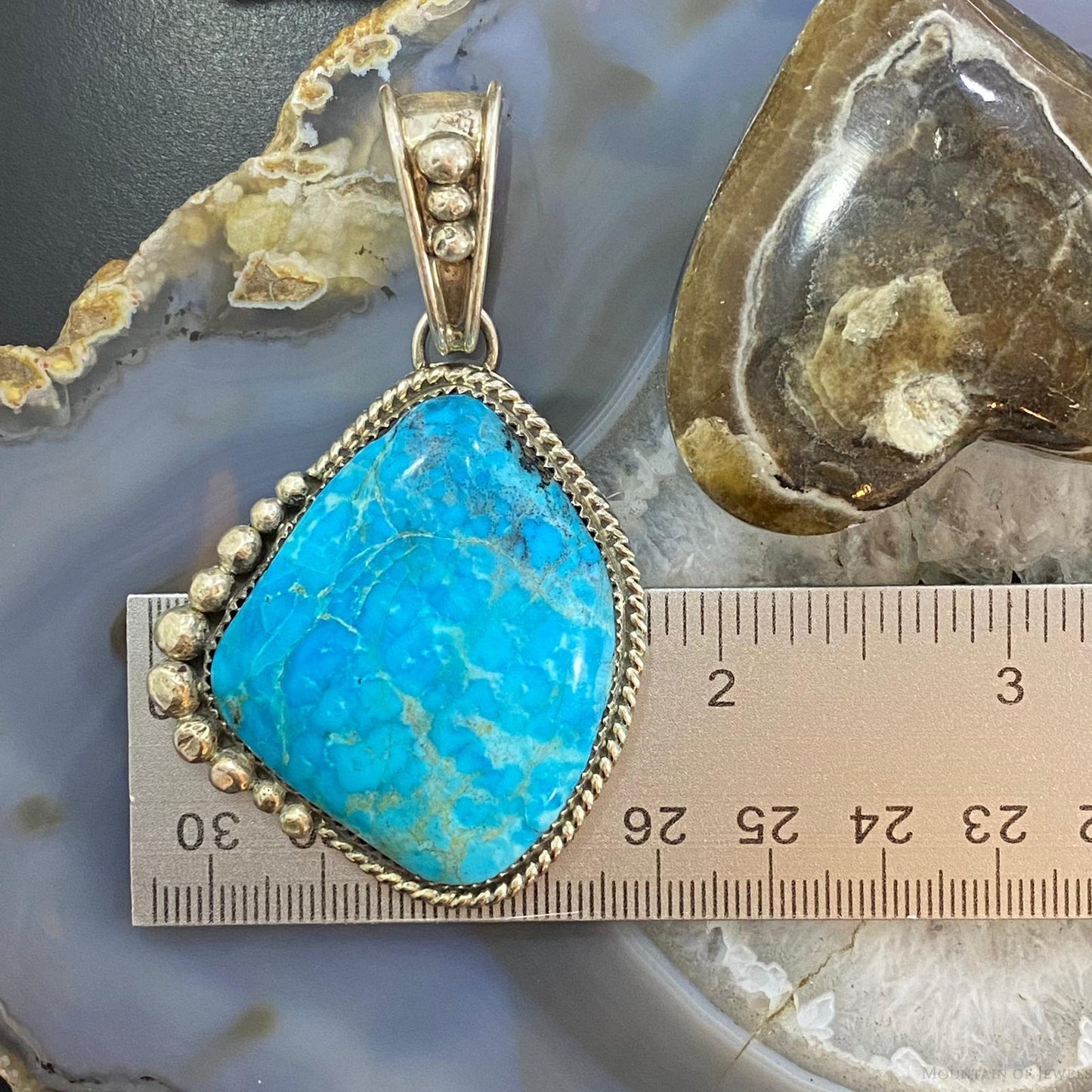 Daniel Etsitty Vintage Sterling Silver High Grade Turquoise Unisex Pendant