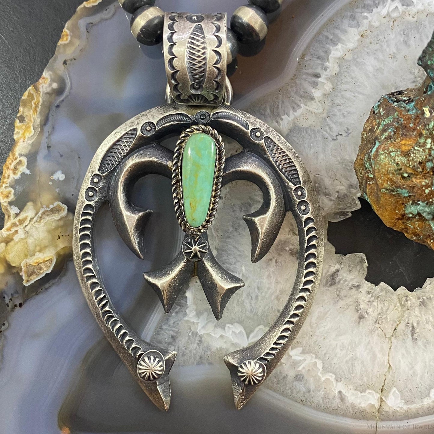 Eva & Linberg Billah Sterling Silver Turquoise Decorated Naja Unisex Pendant #30