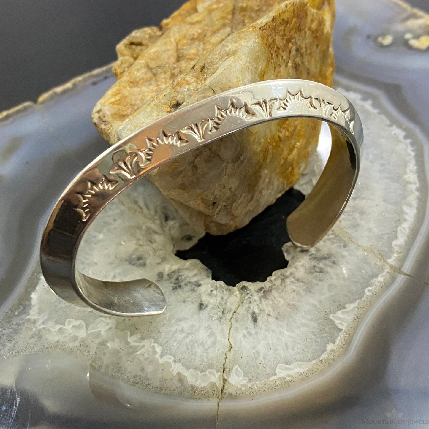 Jimmy Calabaza Vintage Native American Sterling Carinated Bracelet For Women