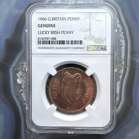 1966 Great Britain Lucky Irish Penny NGC Genuine #8160787-088