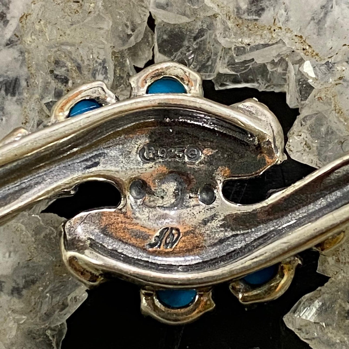 Carolyn Pollack Vintage Southwestern Style Sterling Silver Turquoise Cluster Bracelet For Women