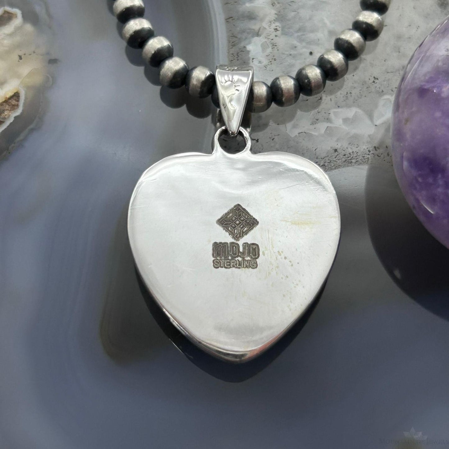 Sterling Silver Southwestern Style Turquoise Decorated Heart Pendant For Women