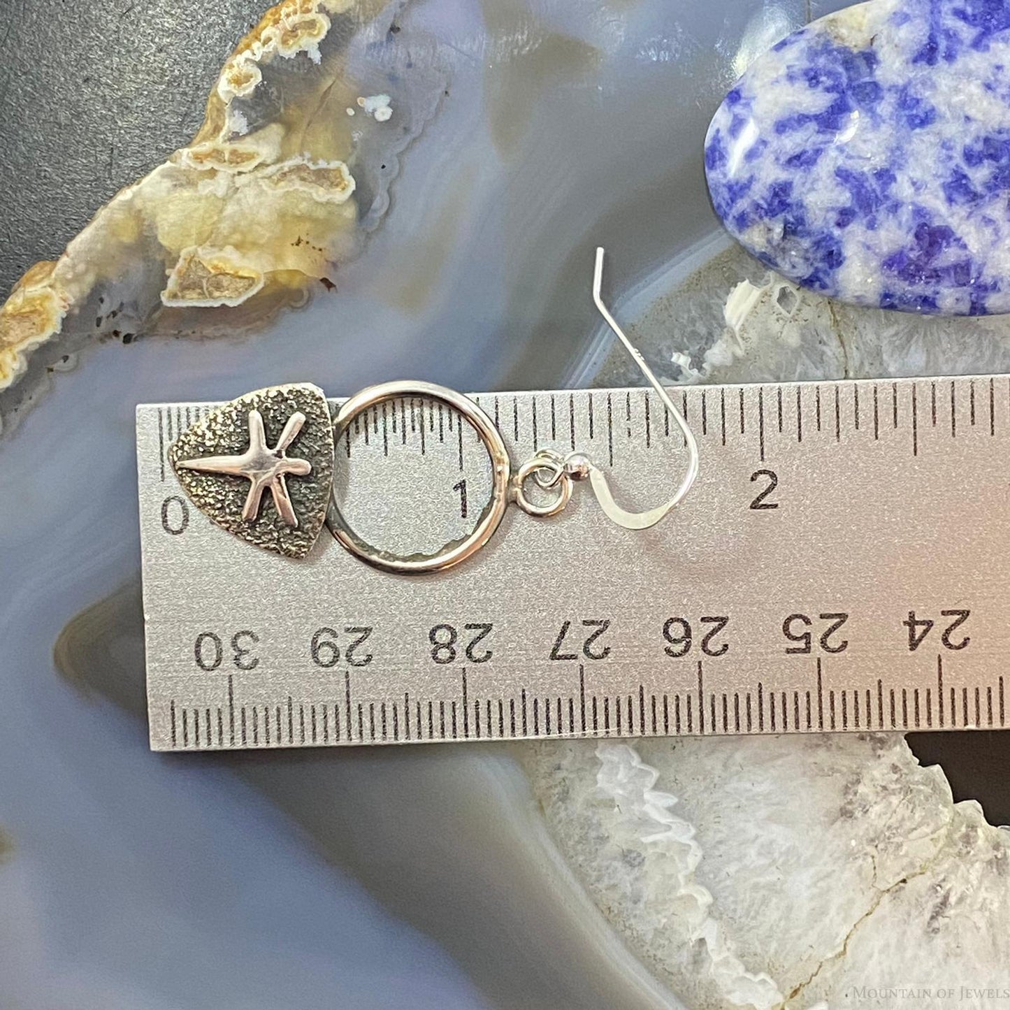 Alex Sanchez Native American Sterling Silver Petroglyph Dragonfly Dangle Earrings For Women