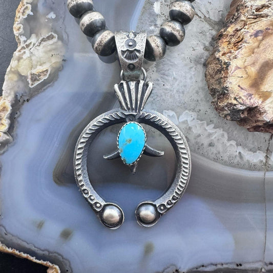 Eva & Linberg Billah Sterling Silver Teardrop Turquoise Decorated Unisex Naja Pendant