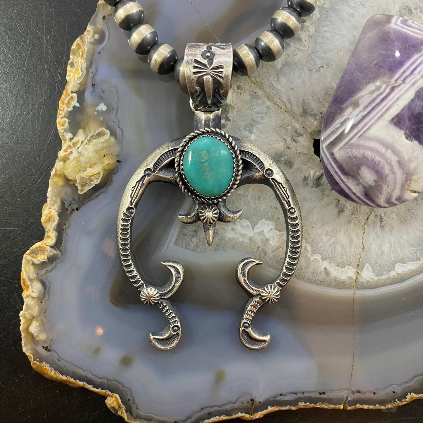 Eva & Linberg Billah Sterling Silver Turquoise Decorated Naja Unisex Pendant #23