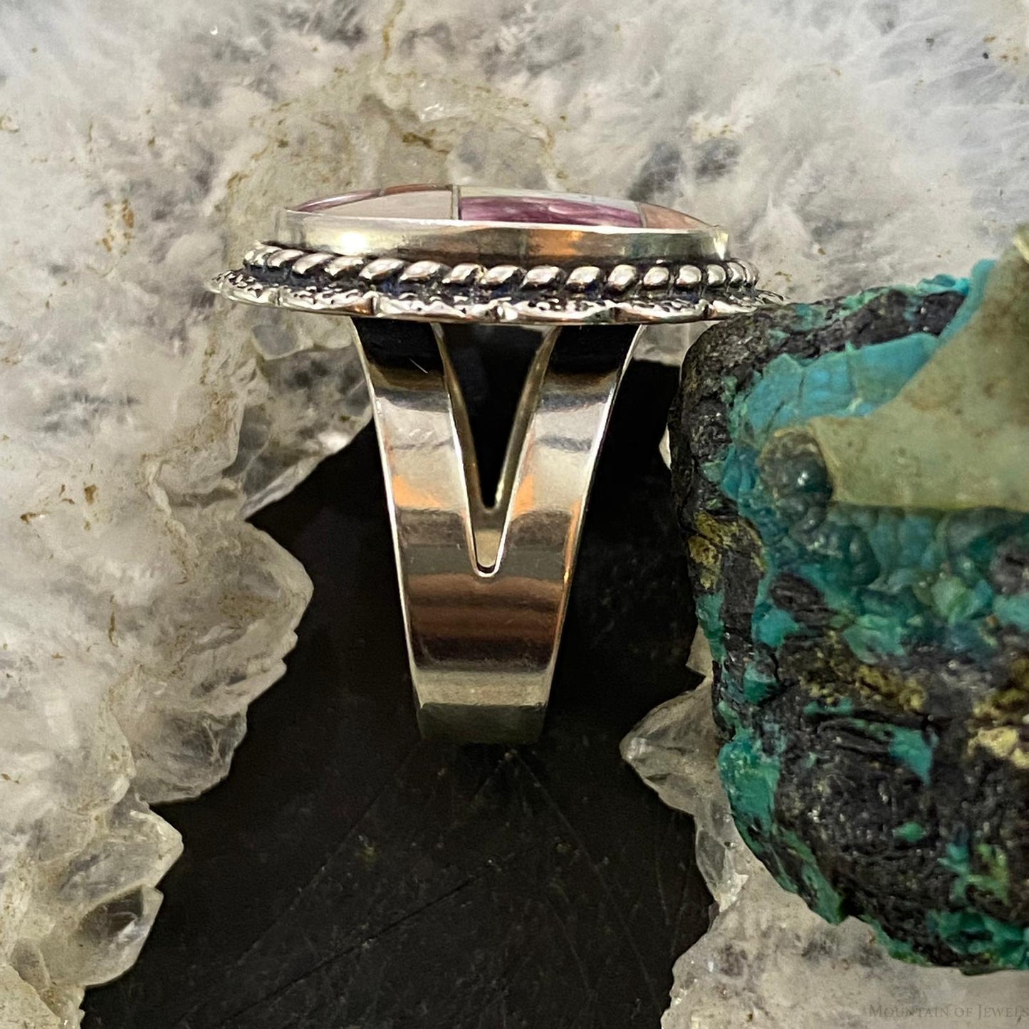 Carolyn Pollack Southwestern Style Sterling Multistone Inlay Ring Size 5.5 and 8