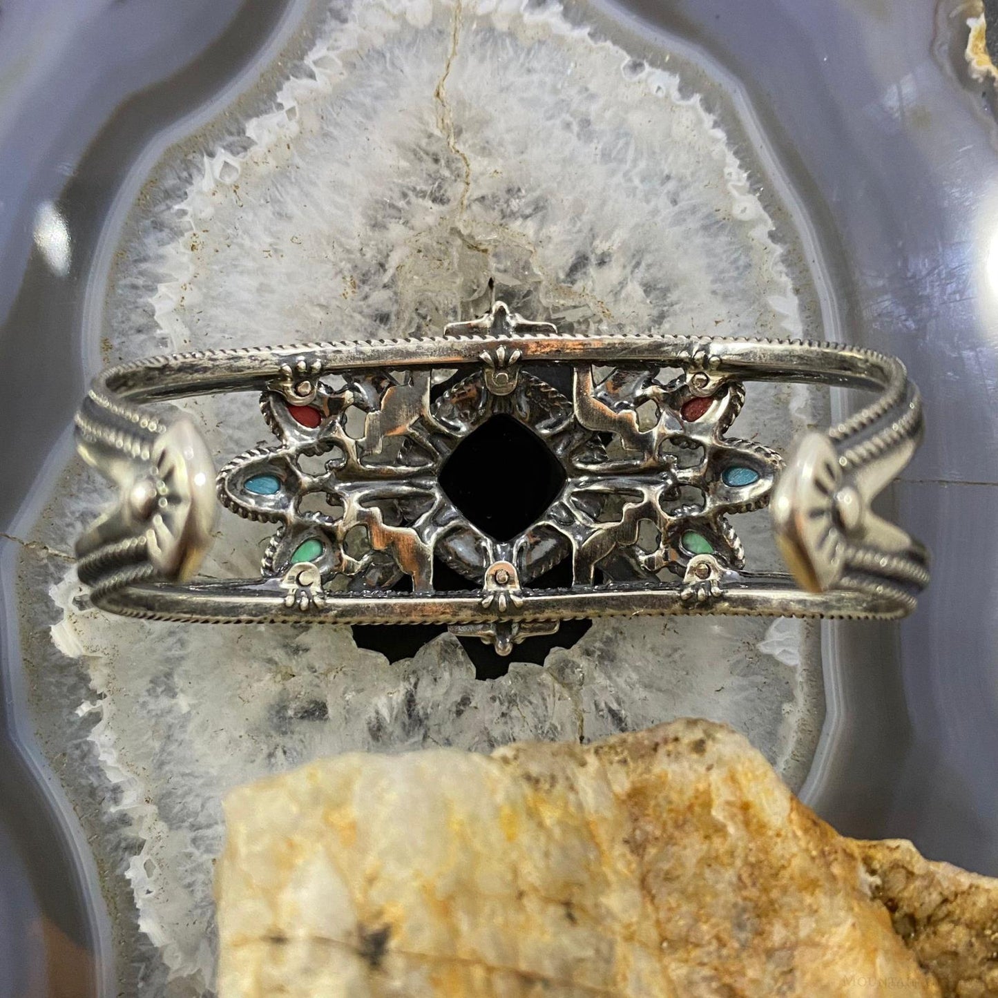 Fritz Casuse & Carolyn Pollack Sterling Silver Multistones Zia Collection Statement Bracelet For Women