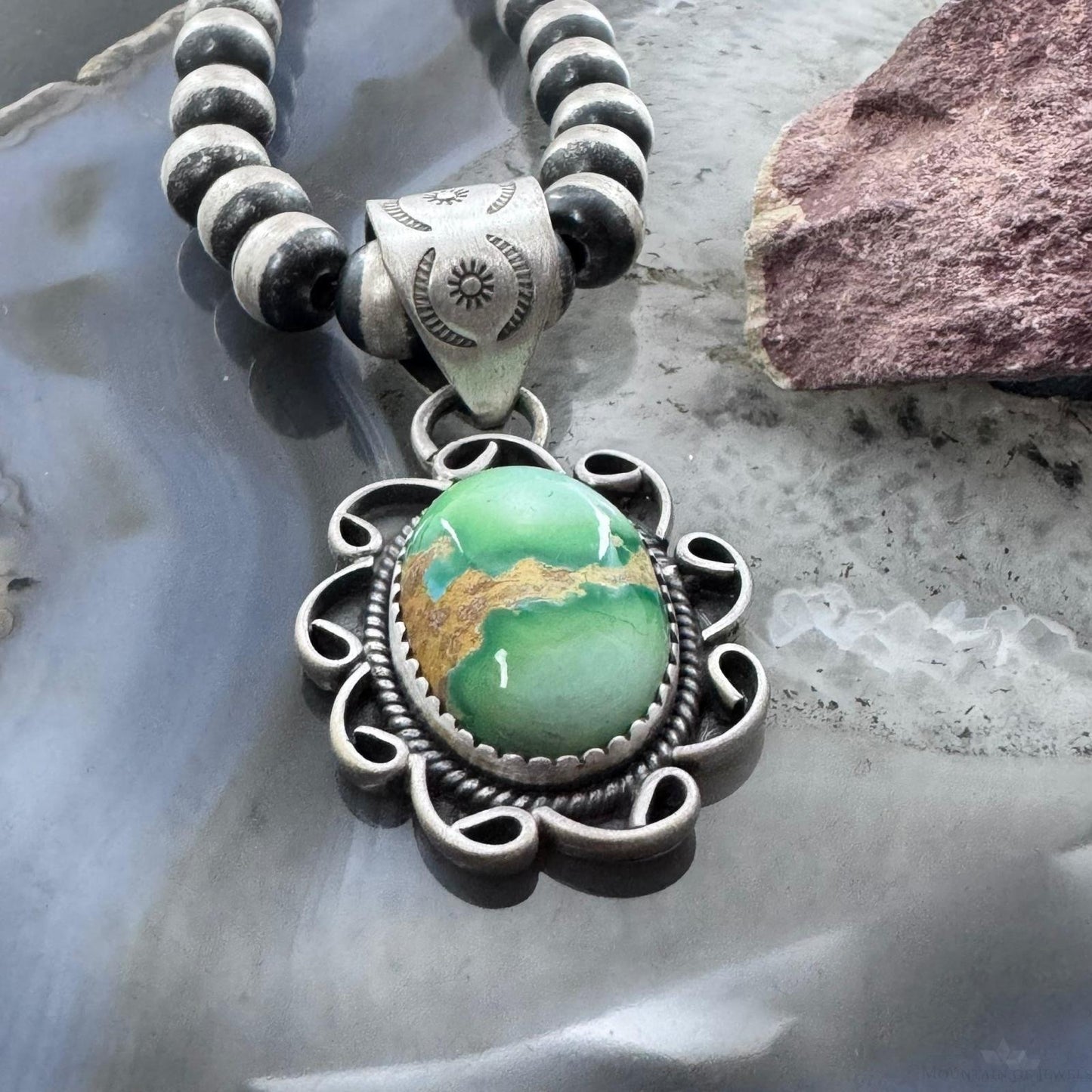 Sterling Silver Southwestern Style High Grade Sierra Bella Turquoise Pendant For Women