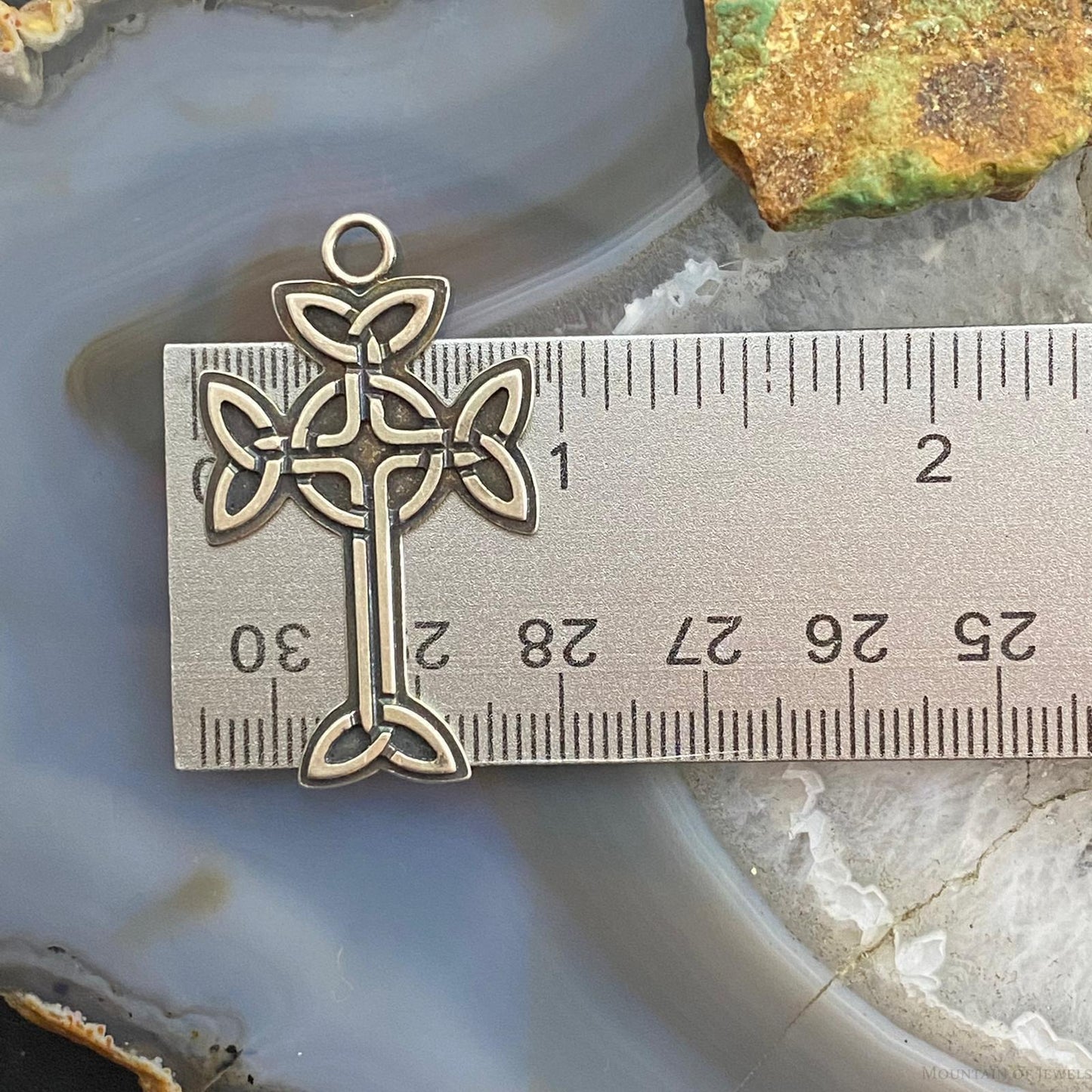 Vintage Signed Anderson Sterling Silver Overlay Celtic Cross Unisex Pendant