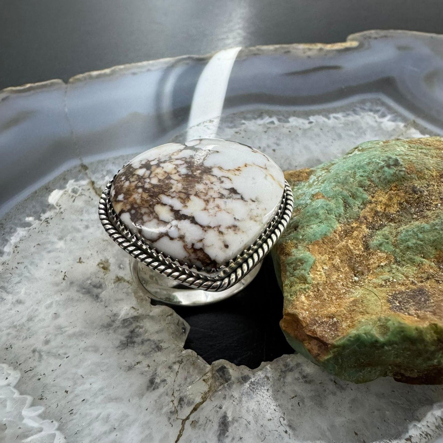 Sterling Silver Southwestern Style Wild Horse Heart Ring Size 10 For Women