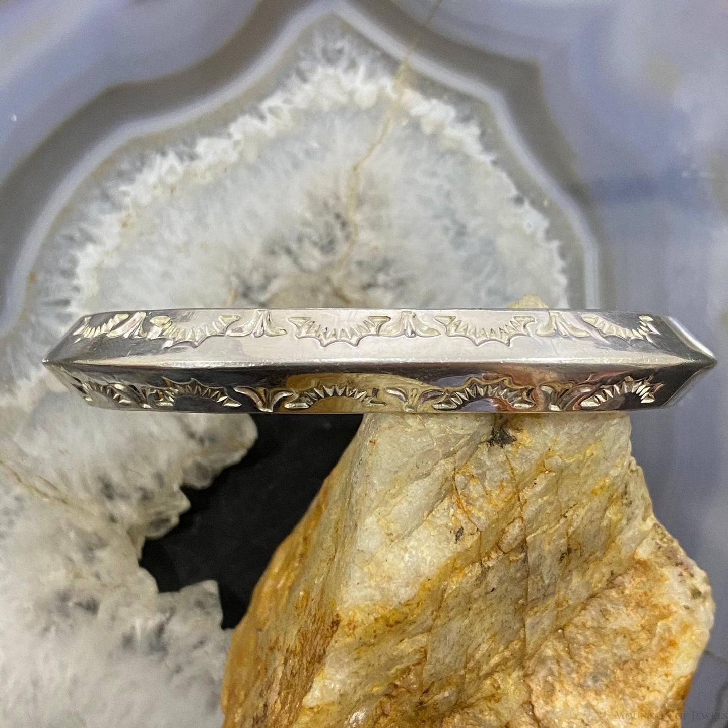 Jimmy Calabaza Vintage Native American Sterling Carinated Bracelet For Women