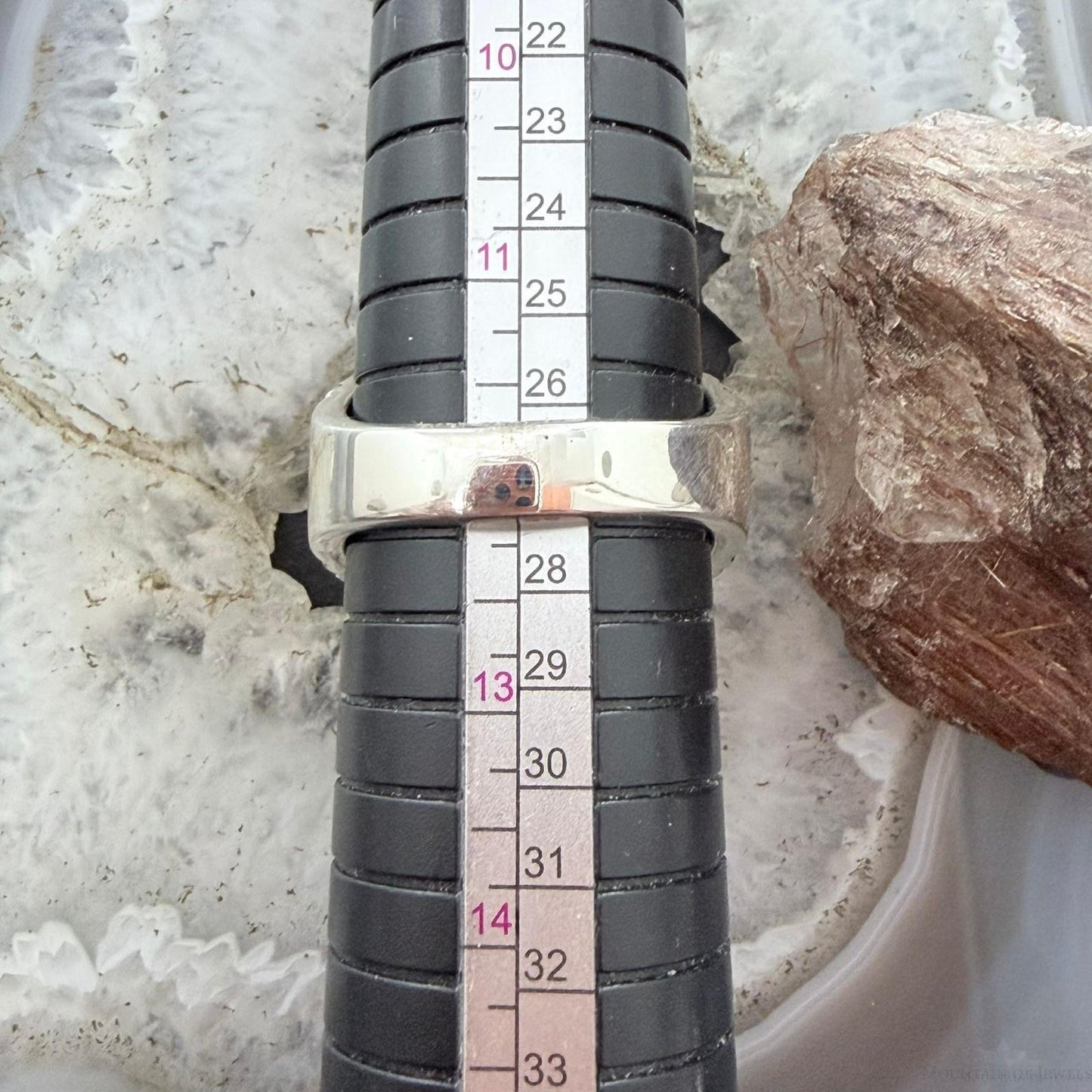 Native American Sterling Silver Rectangle Black Jack Decorated Ring Size 12 For Men