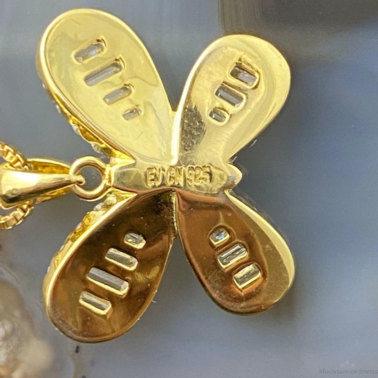 Sterling Silver CZ Butterfly Pendant with Chain Necklace For Women