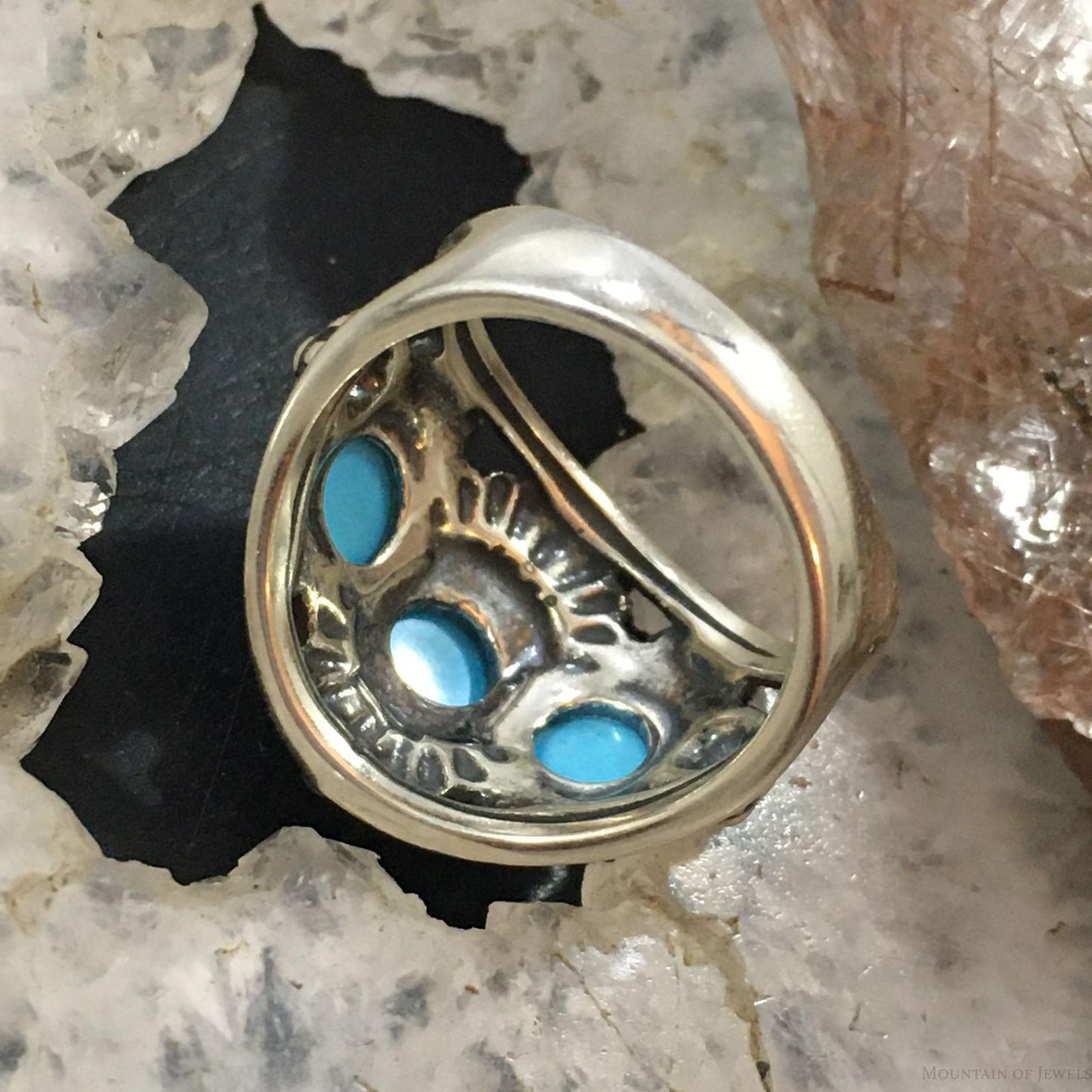 Carolyn Pollack Vintage Southwestern Style Sterling Silver Sleeping Beauty Turquoise Ring For Women