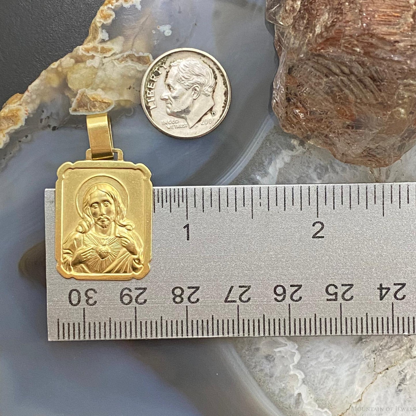 14K Yellow Gold Catholic Religious Unisex Pendant