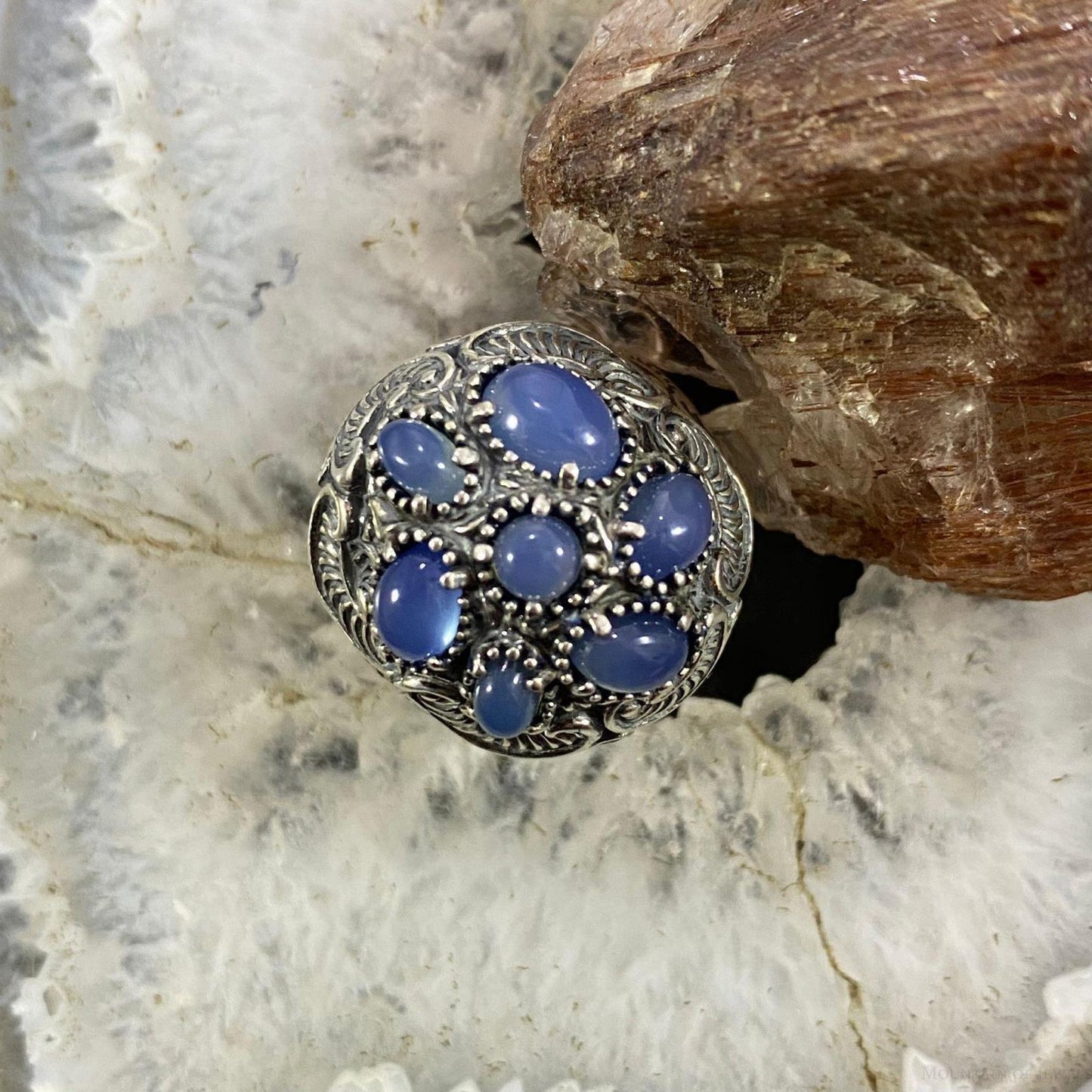 Carolyn Pollack Sterling Silver 7 Tanzanite Decorated Cluster Ring For Women
