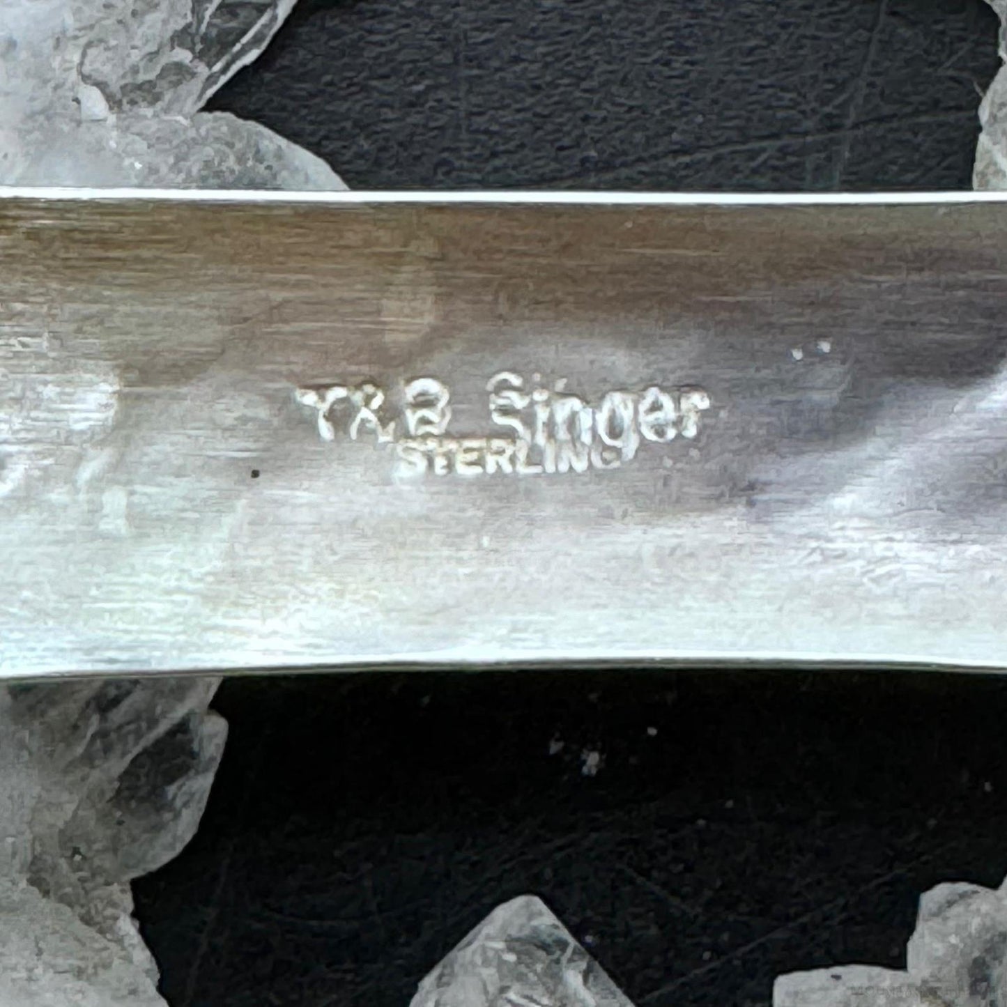 Tommy & Rosita Singer Sterling Silver Flexible Decorated Overlay Bracelet For Women #3
