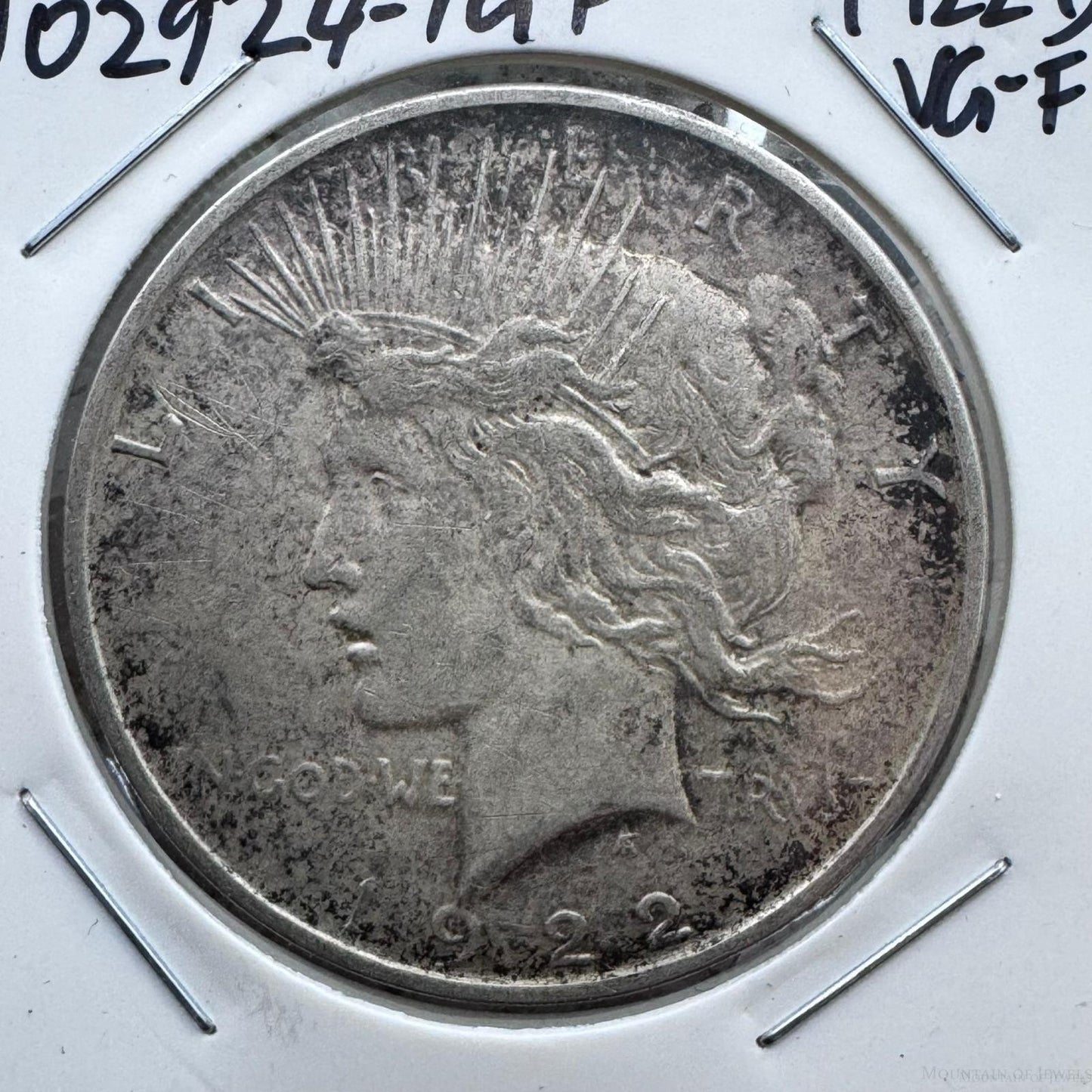 1922-D US 90% Peace Silver Dollar VG-F #102924-1GP