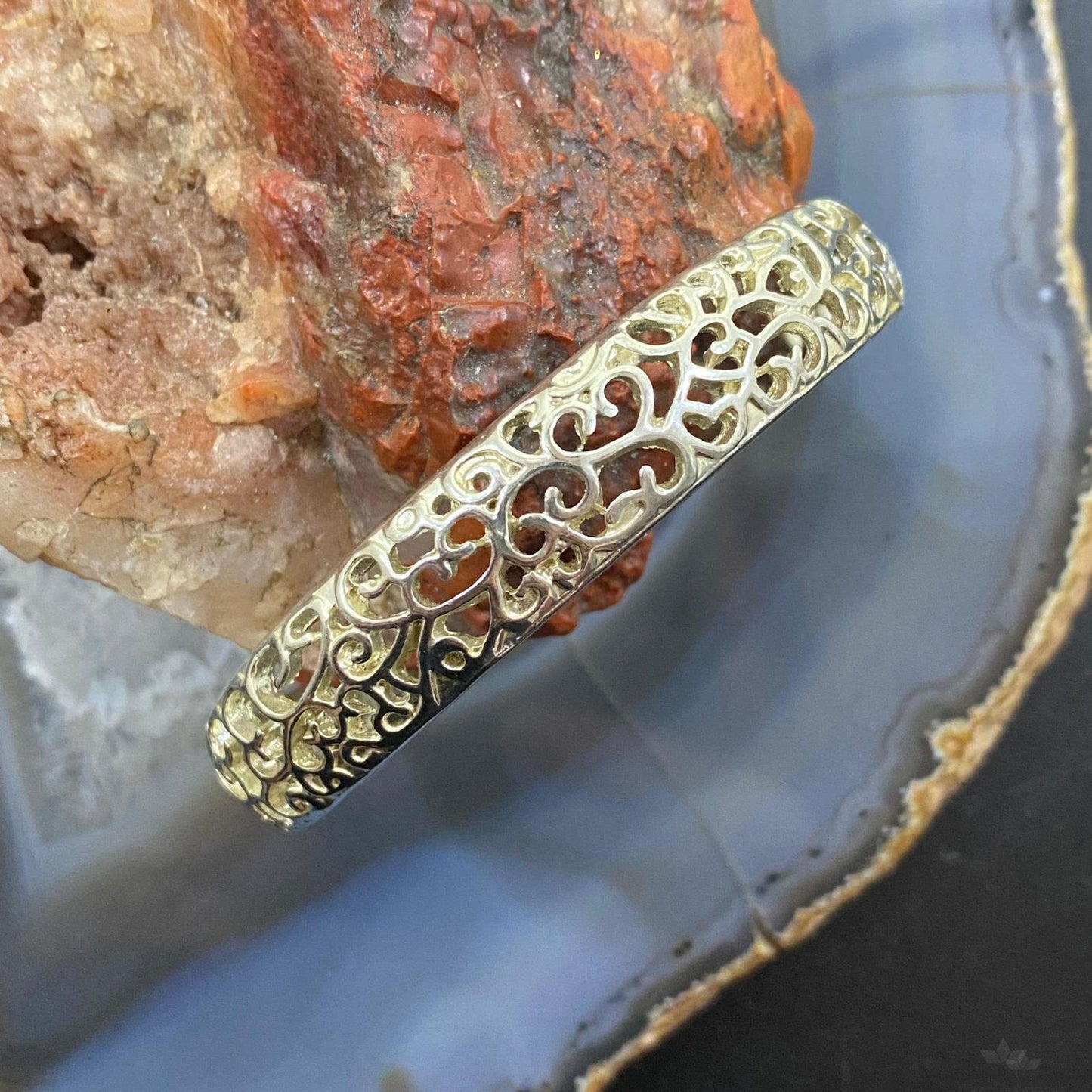 Ornate Sterling Silver Fashion Cuff Bracelet For Women