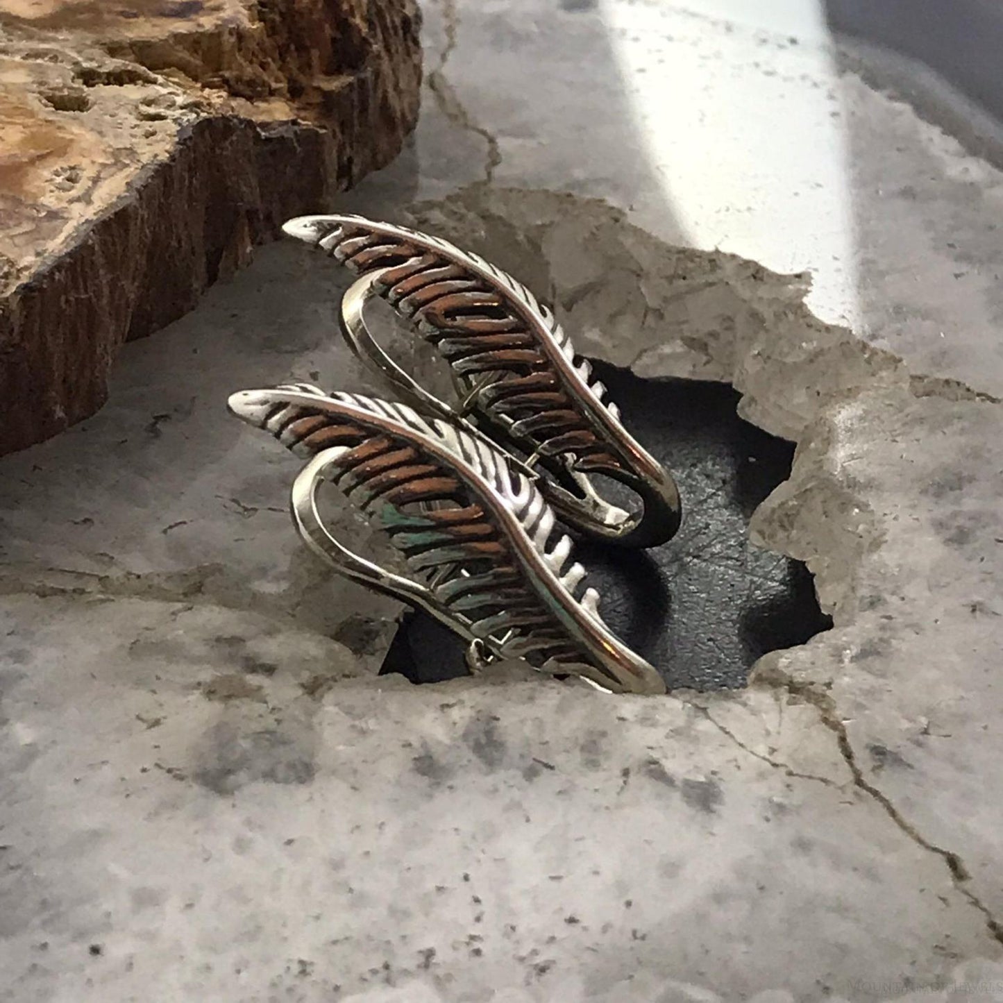 Carolyn Pollack Sterling Silver Detailed Feather Post Earrings For Women