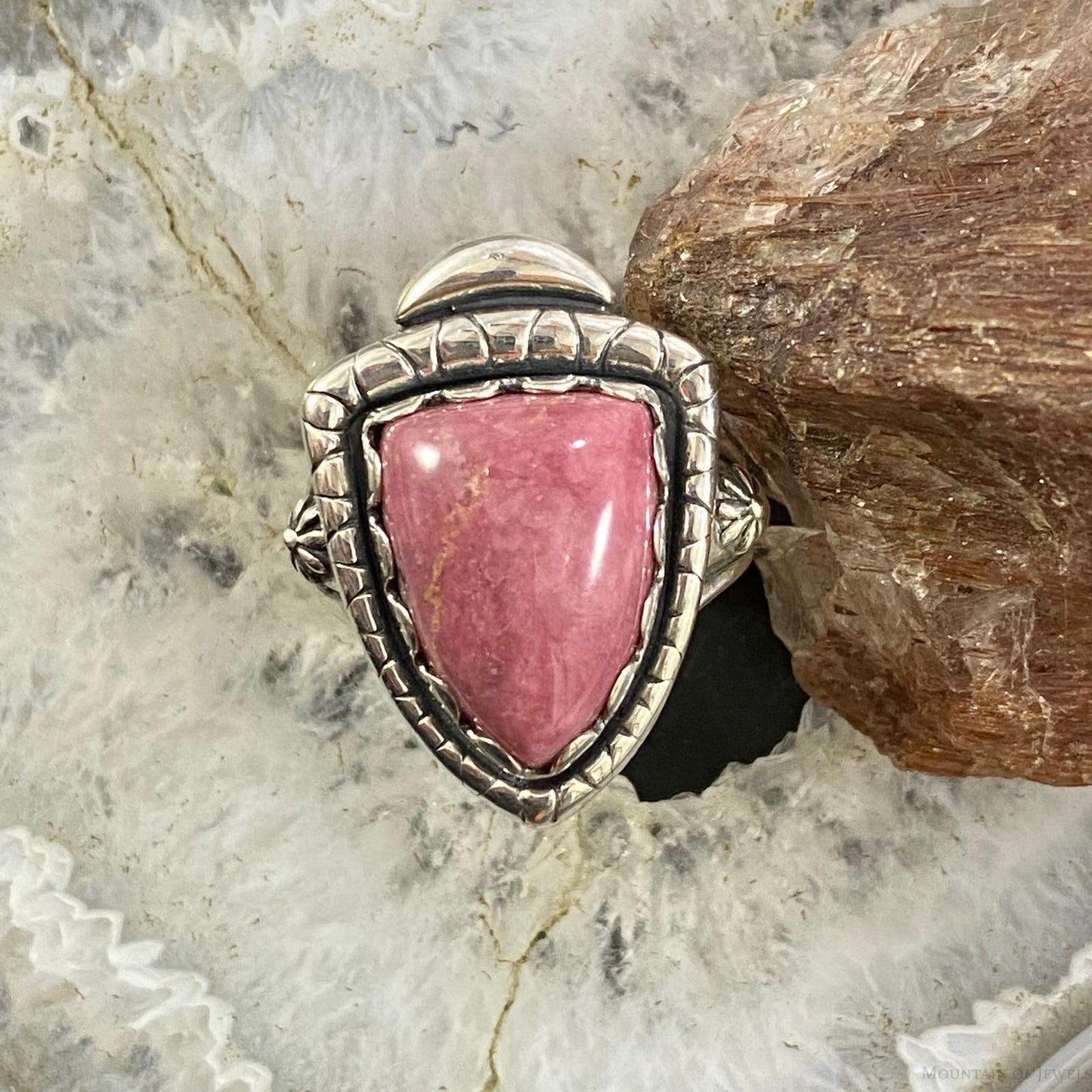 Carolyn Pollack Southwestern Style Sterling Silver Shield Rhodonite Ring Variety of Sizes