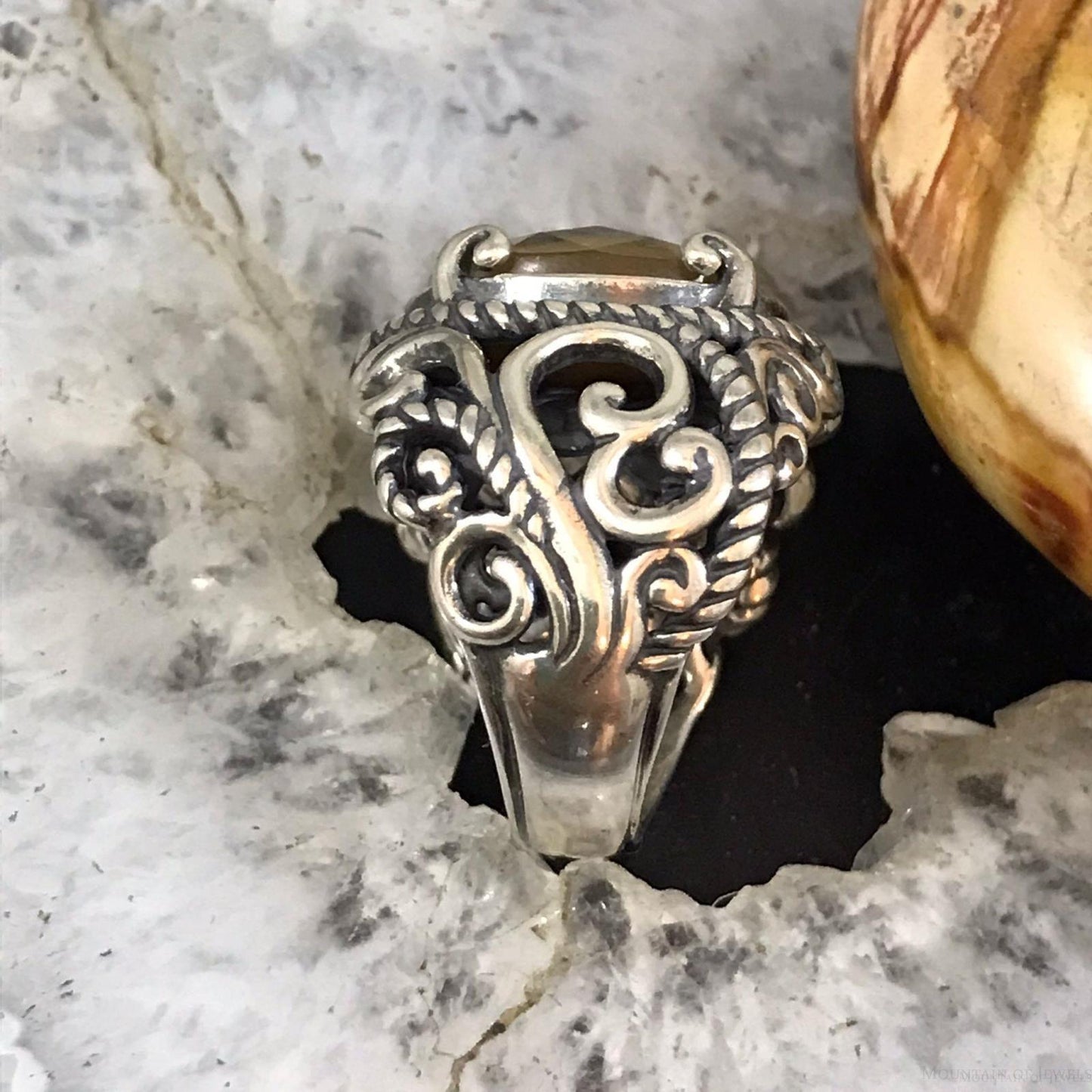 Carolyn Pollack Sterling Silver Oval Tiger's Eye Doublet Ring Size 6.25 For Women