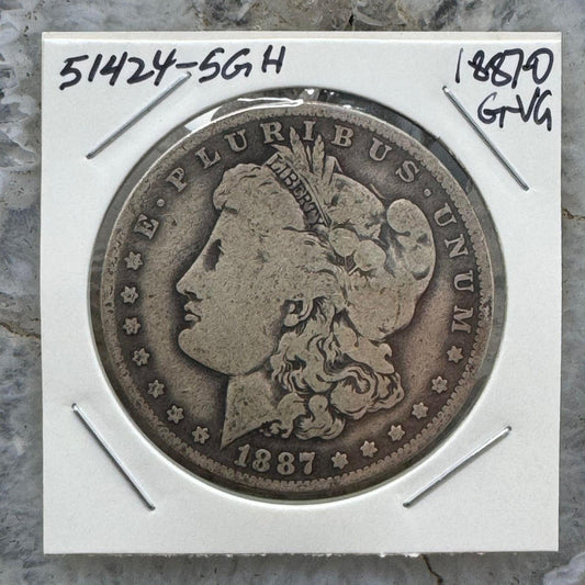 1887-O US 90% Morgan Silver Dollar G-VG #51424-5GH