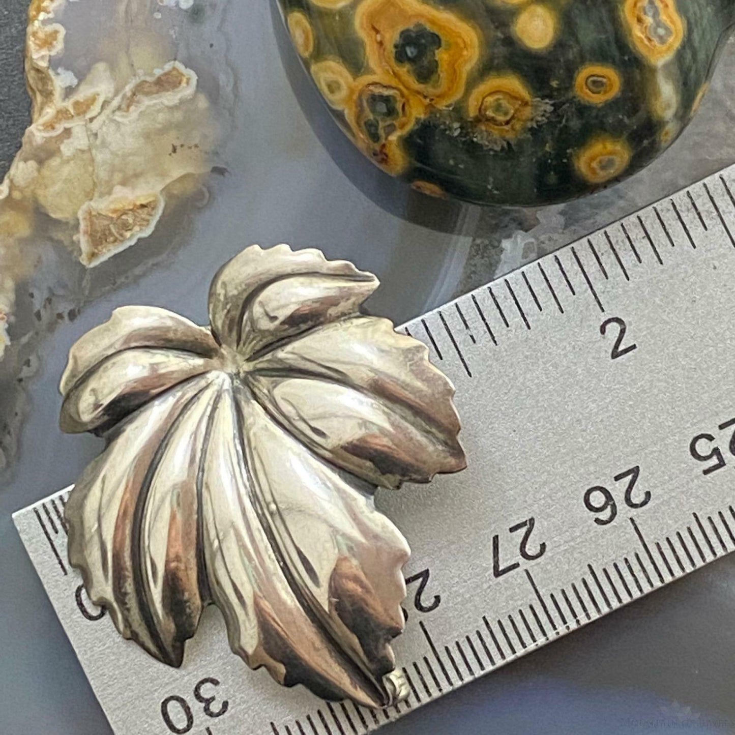 Vintage Sterling Silver Leaf Shaped Brooch By Jewelart