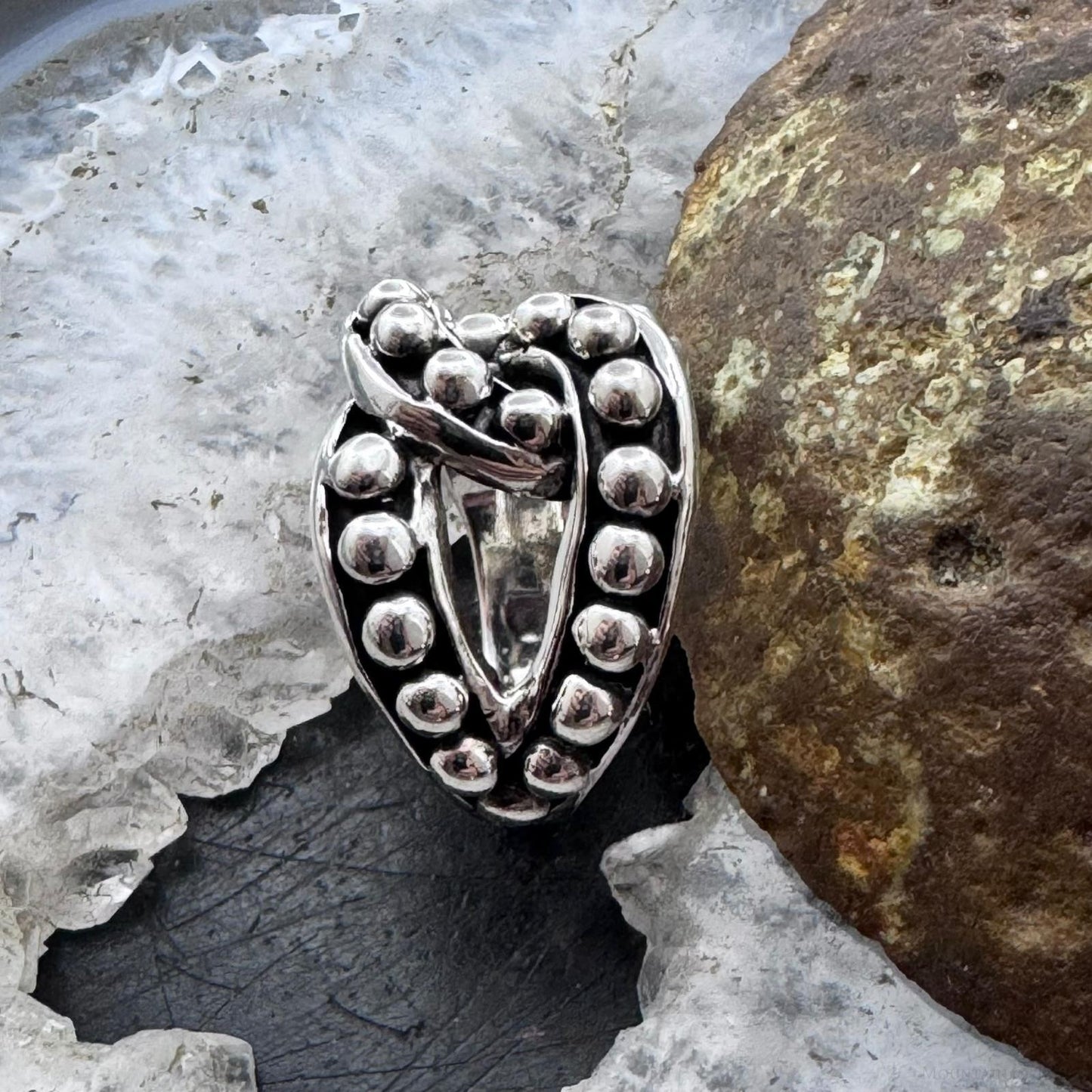 Sterling Silver Intertwined Balls Pattern Fashion Ring For Women,Taxco Mexico