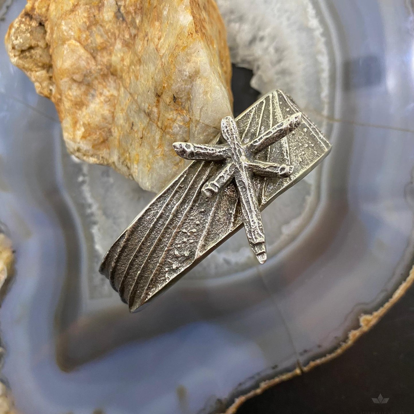 Cheyenne Custer Sterling Silver Tufa Cas Dragonfly Tapered Bracelet For Women