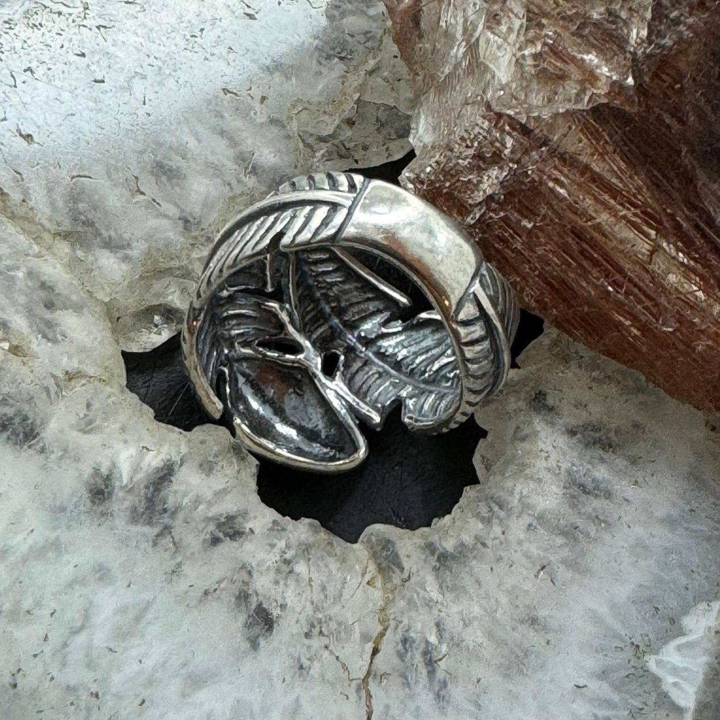 Carolyn Pollack Sterling Silver Wrap Around Feather Ring For Women with Size Variety