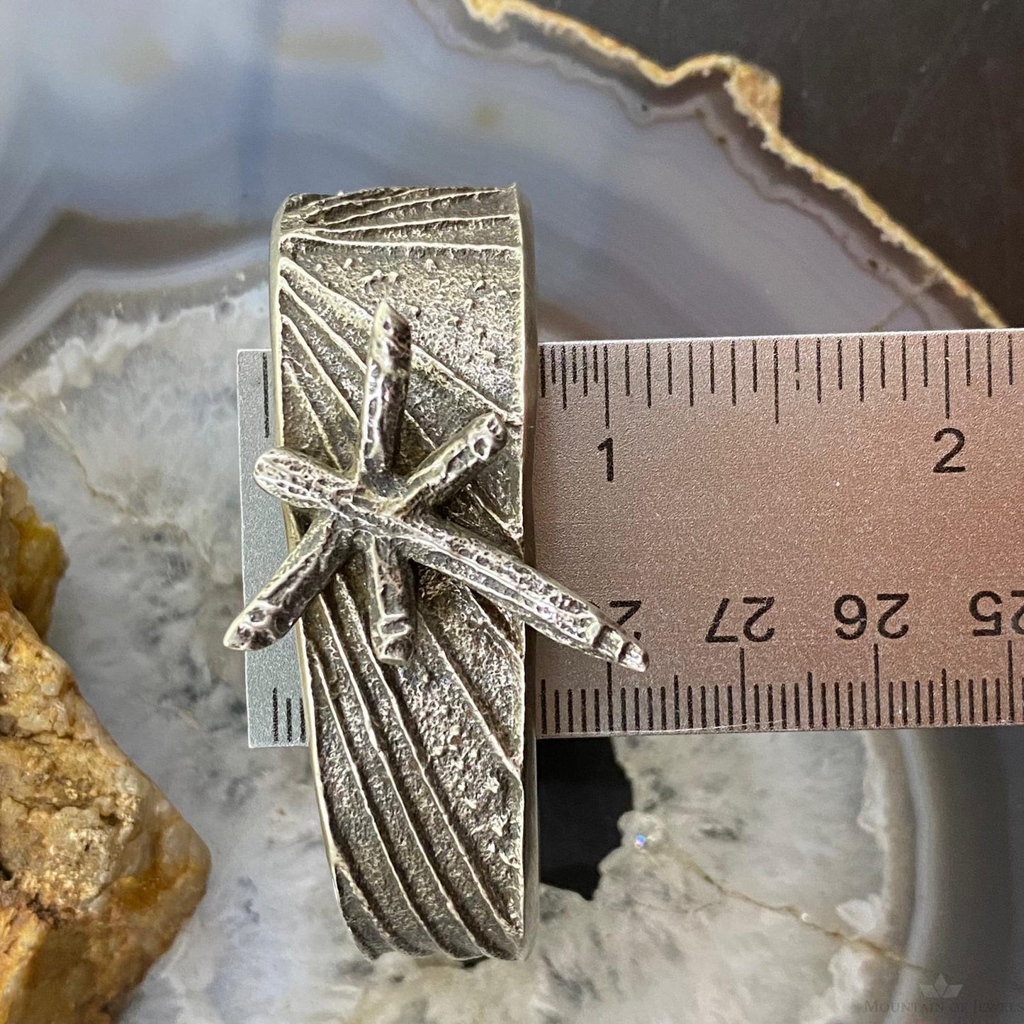 Cheyenne Custer Sterling Silver Tufa Cas Dragonfly Tapered Bracelet For Women