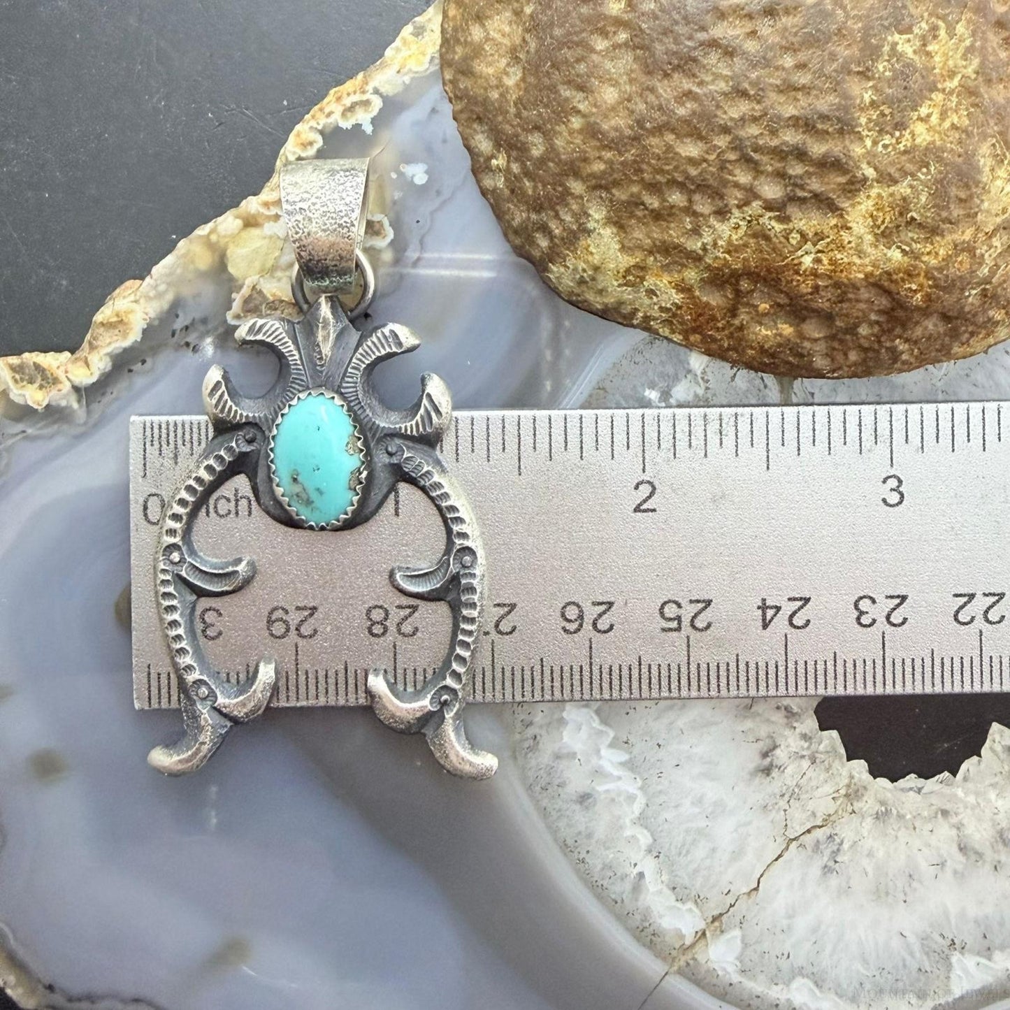 Eva & Linberg Billah Sterling Silver Turquoise Decorated Unisex Naja Pendant