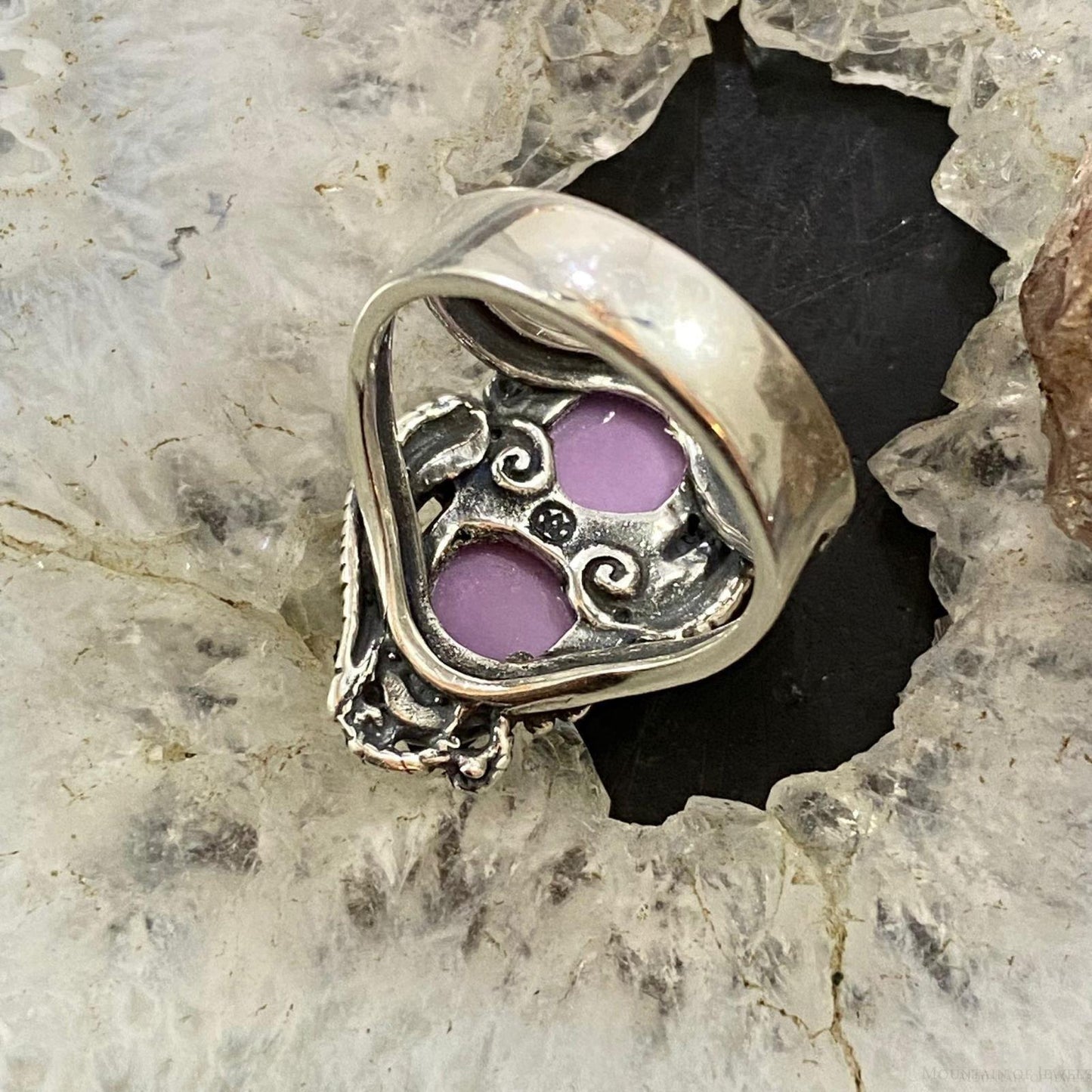 Carolyn Pollack Sterling Silver Marquise Phosphosiderite Decorated Ring For Women, Variety of Sizes