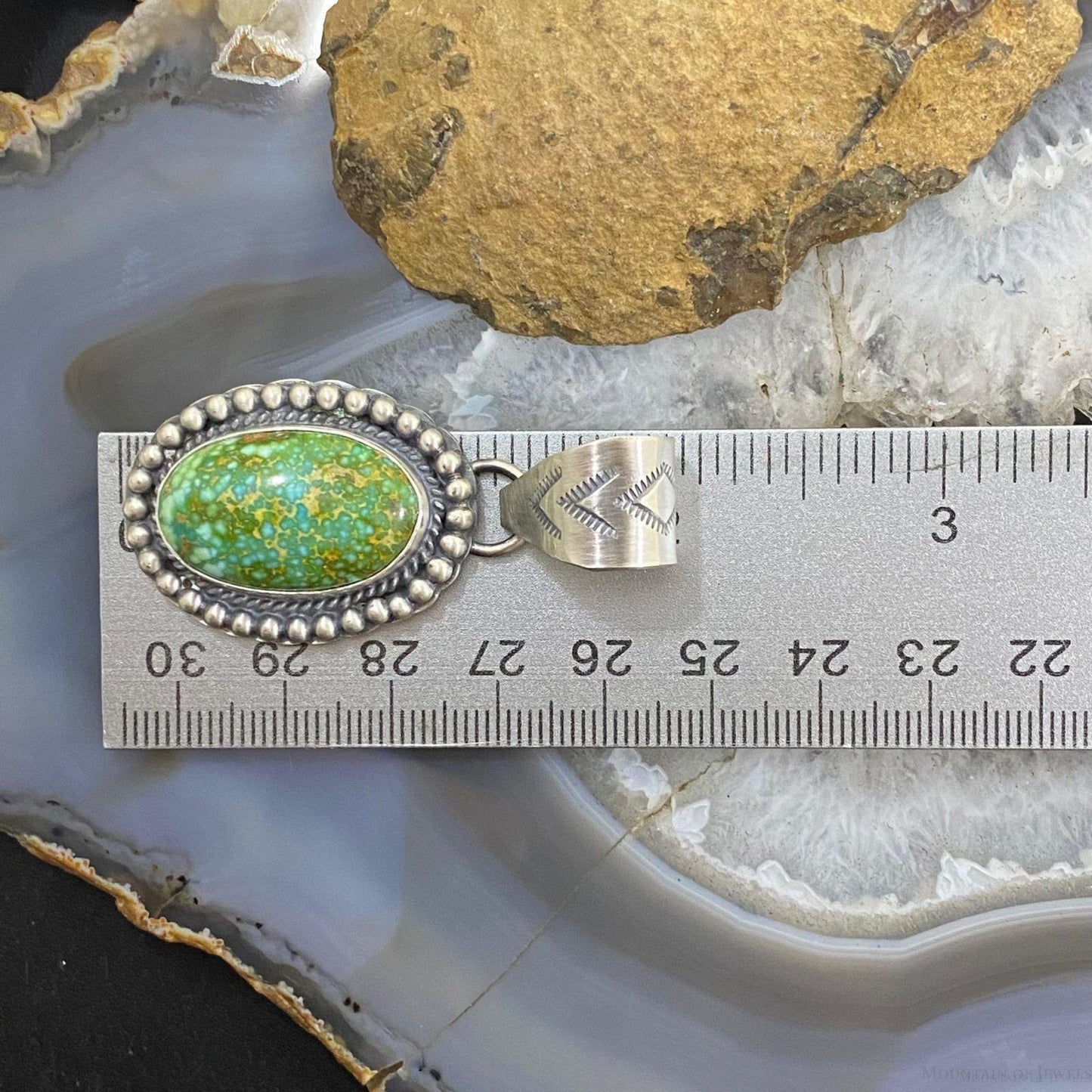 Gilbert Platero Native American Sterling Silver Oval Turquoise Unisex Pendant