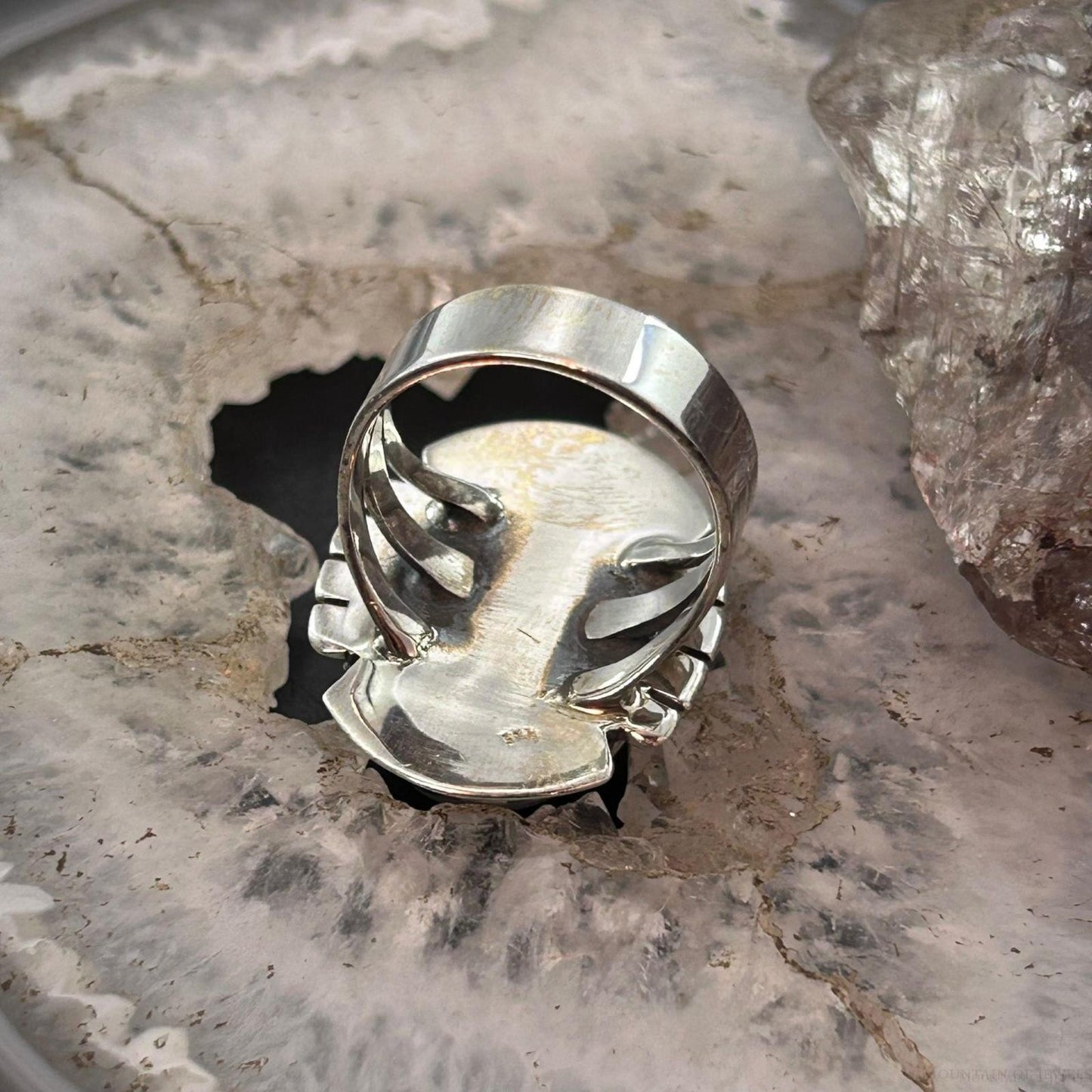 Sterling Silver Southwestern Style Oval Purple Rain Ring Size 7 For Women