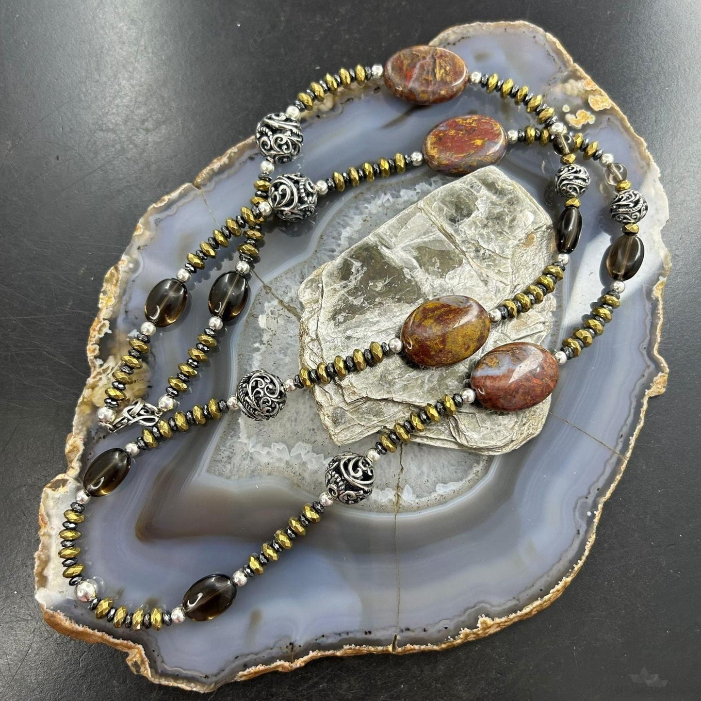 Carolyn Pollack Southwestern Style Sterling Silver Earth Tone Multi Gemstone Necklace For Women