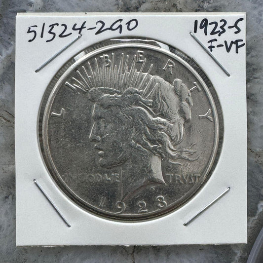 1923-S 90% US Peace Silver Dollar F-VF #51524-2GO