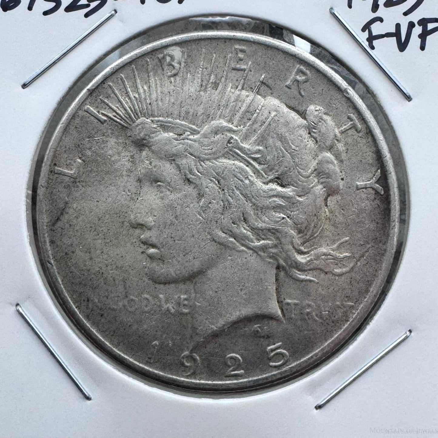 1925 US 90% Peace Silver Dollar F-VF #61325-4OX