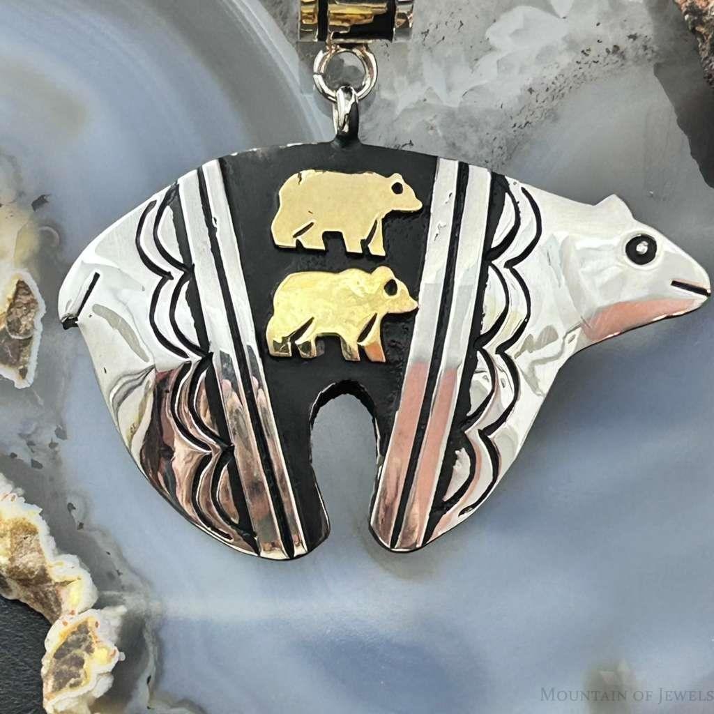 Tommy & Rosita Singer Sterling Silver & GF Overlay Unisex Bear Pendant