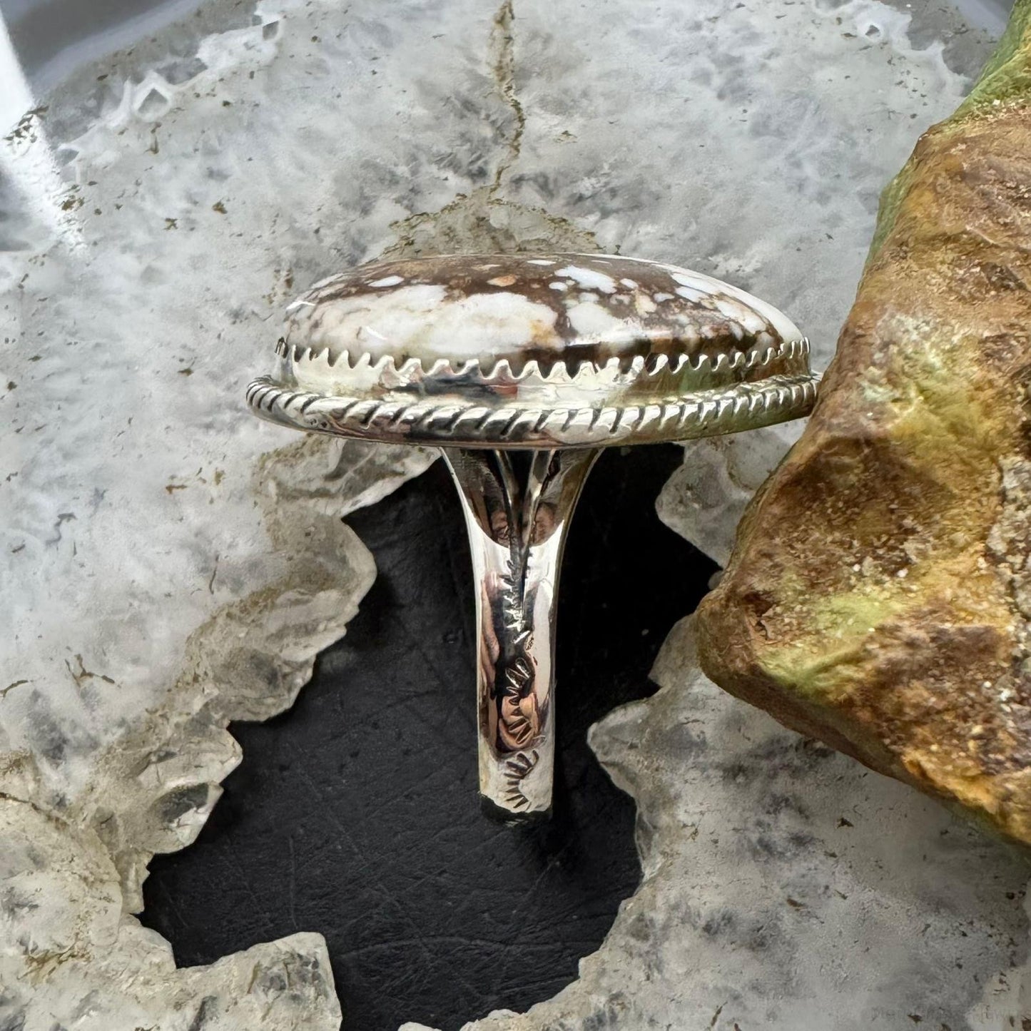 Sterling Silver Southwestern Style Wild Horse Heart Shape Ring Size 9 For Women