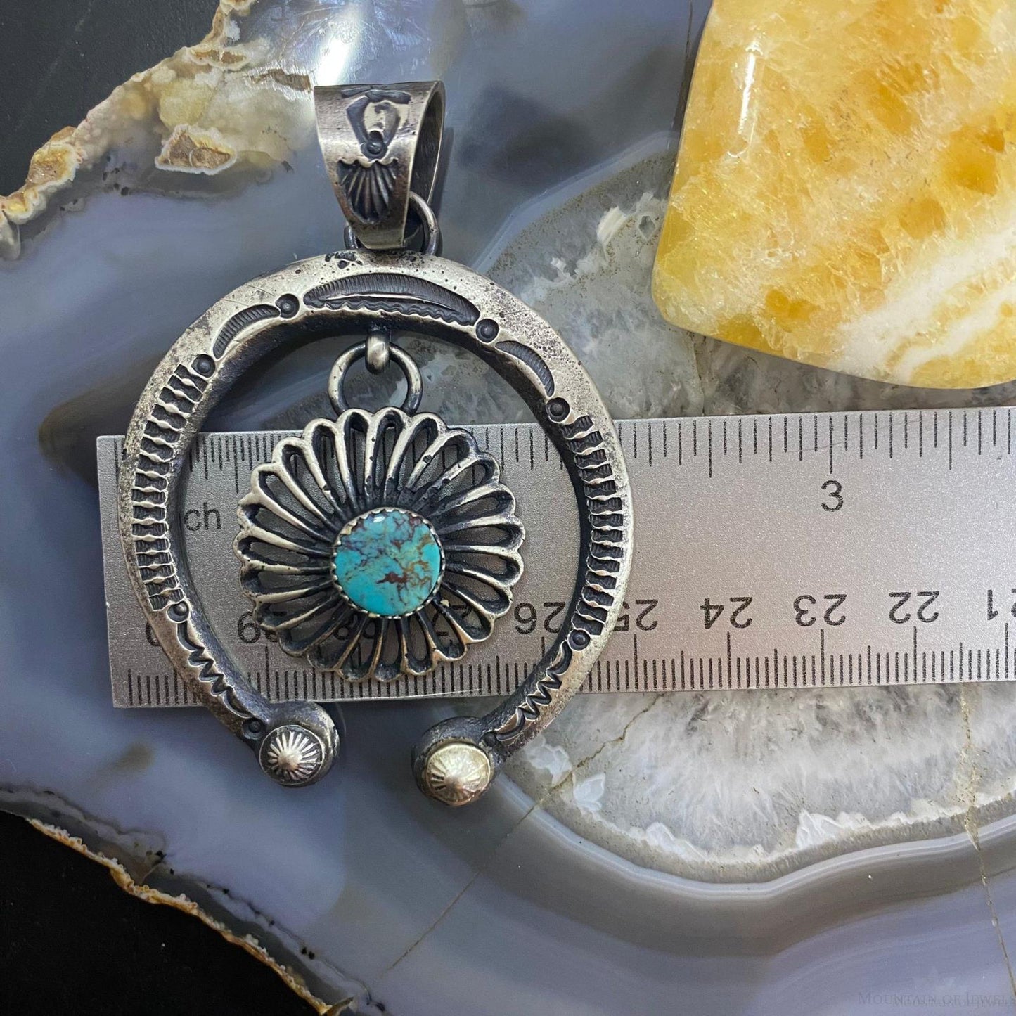 Eva & Linberg Billah Sterling Silver Turquoise Decorated Naja Unisex Pendant #31
