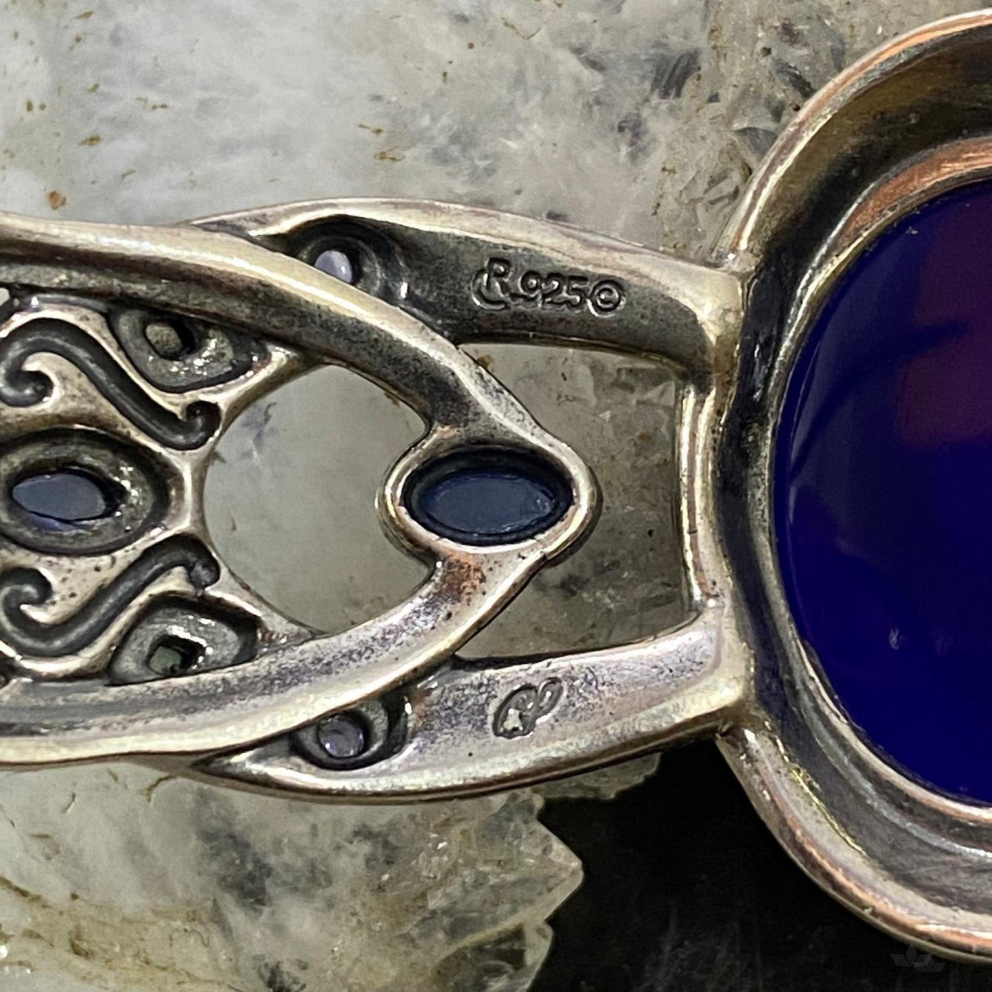 Carolyn Pollack Sterling Silver Lapis & Multi Gemstone Decorated Bracelet For Women