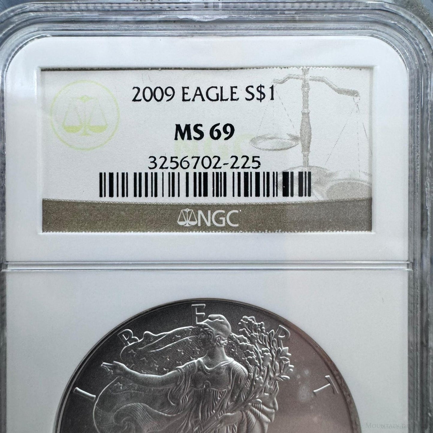 2009 US 1.0oz .999 Fine Silver American Silver Eagle NGC MS69 #3256702-225EX
