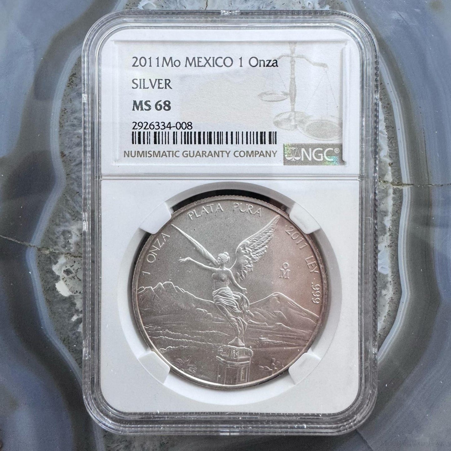 2011 Mexico Libertad One Ounce .999 Fine Silver NGC MS68 #008 Brown Label