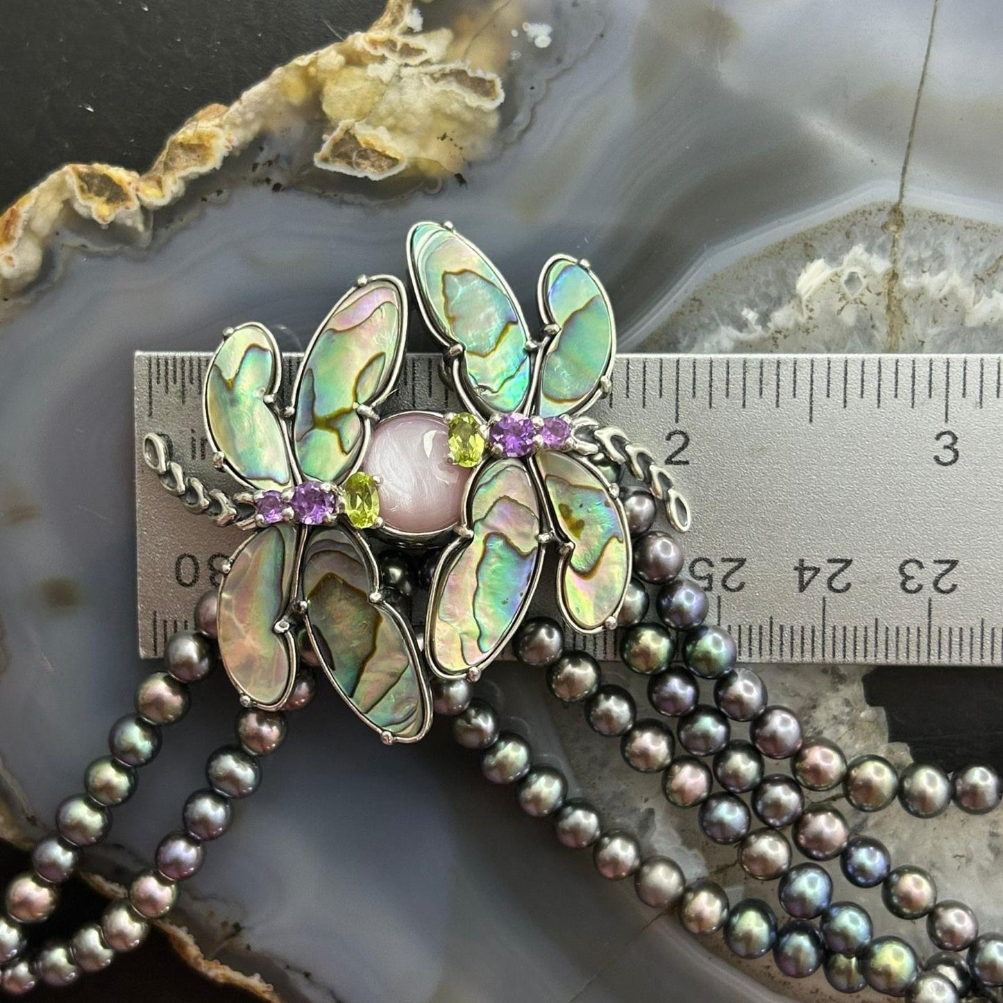 Carolyn Pollack Southwestern Style Sterling Silver Abalone Dragonflies Necklace For Women