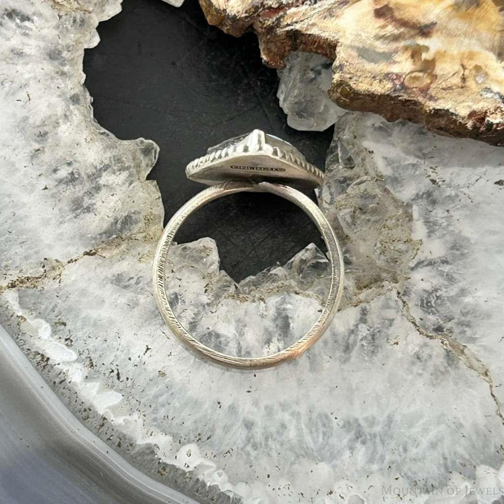 Sterling Silver Southwestern Style Kite Golden Hill Turquoise Adjustable Ring For Women