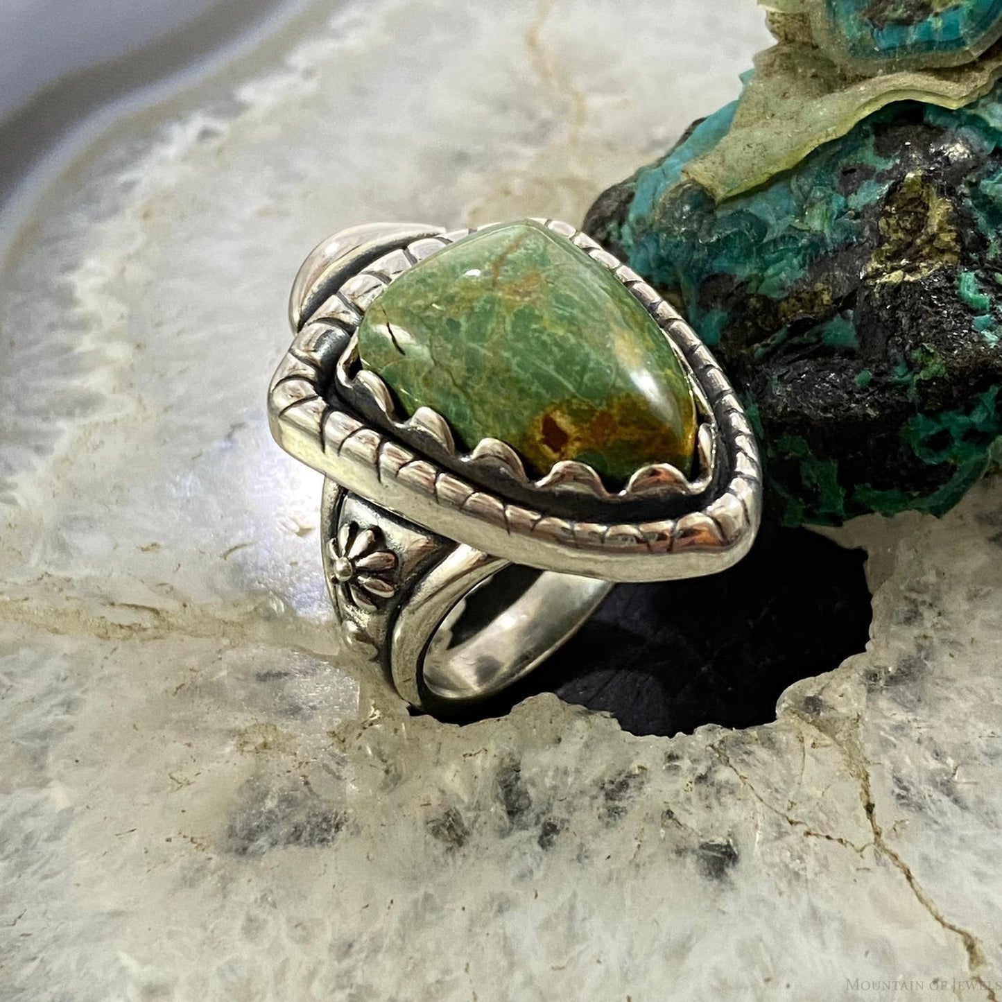 Carolyn Pollack Southwestern Style Sterling Shield Turquoise Ring Variety of Sz